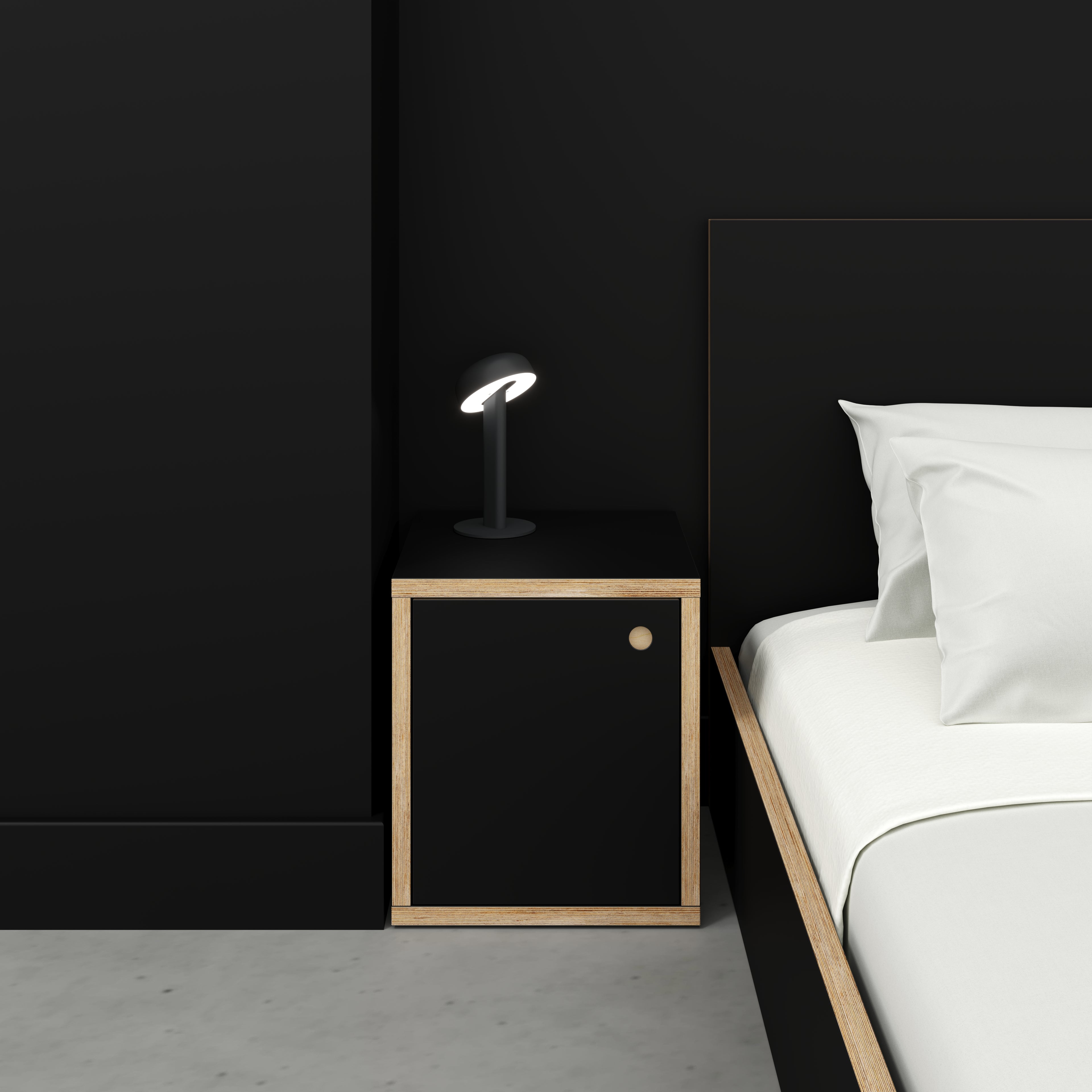 Plywood Storage with Doors - Formica Diamond Black - 400(w) x 400(d) x 450(h)