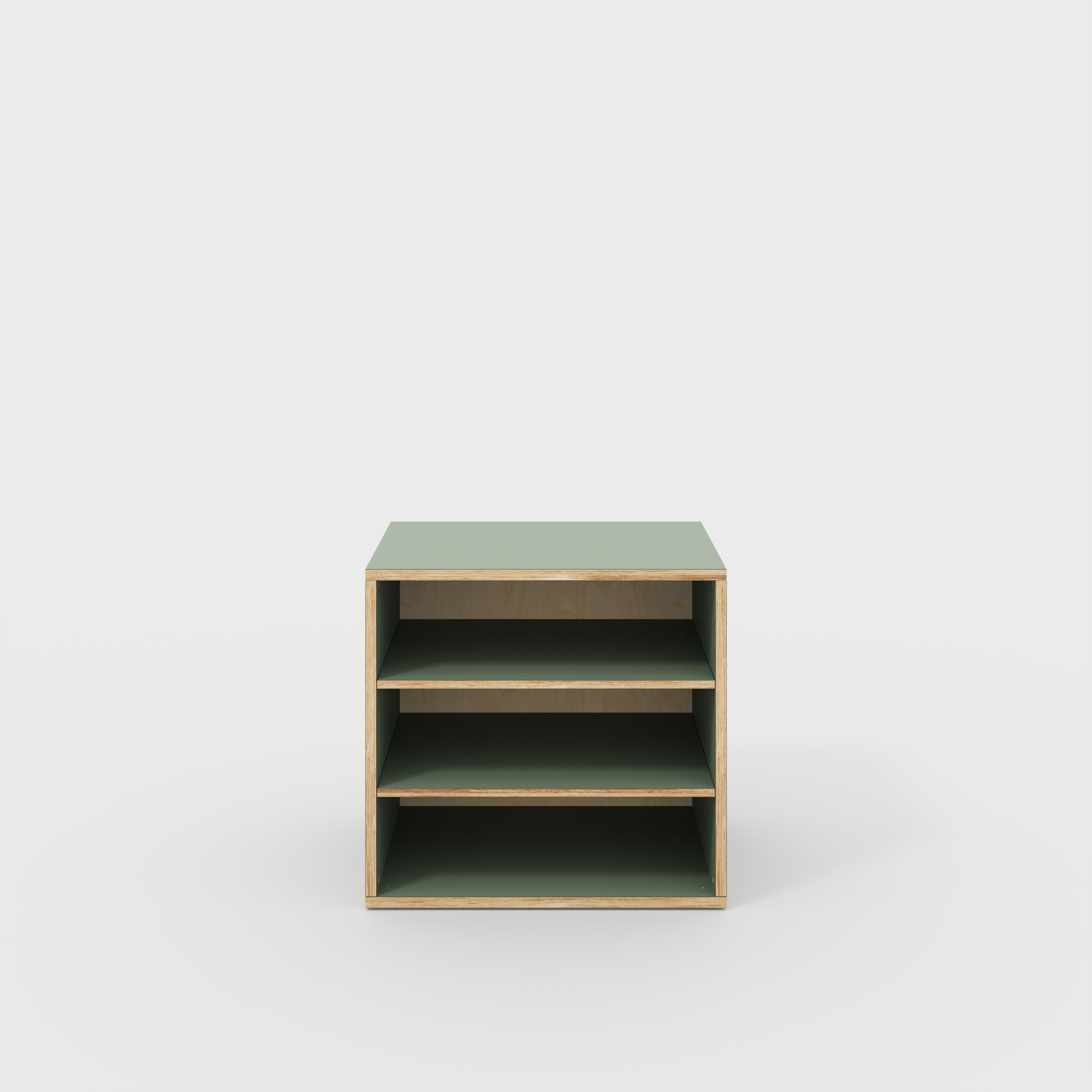 Plywood Storage with Shelves - Formica Green Slate - 800(w) x 600(d) x 750(h)