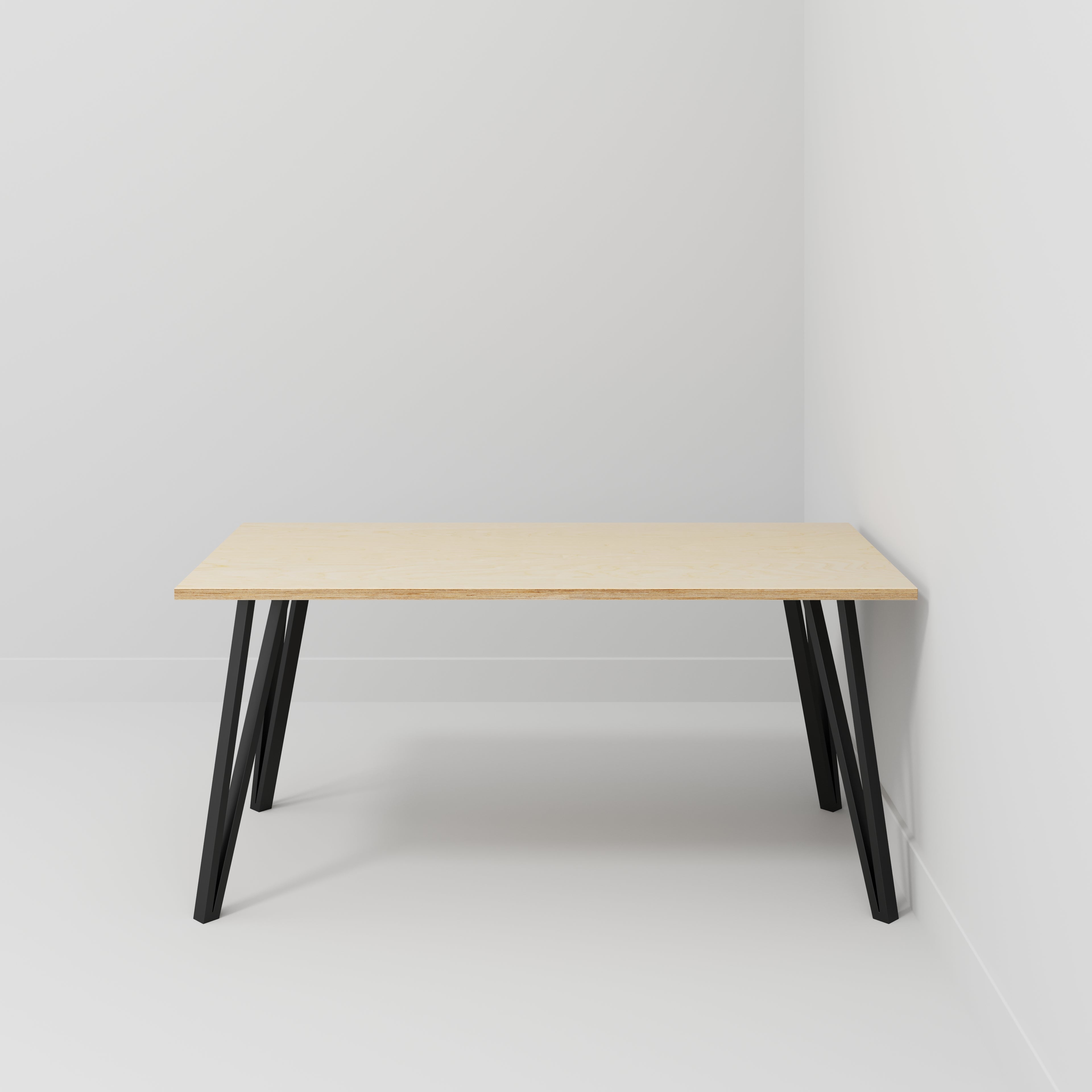 Custom Plywood Table with Box Hairpin Legs