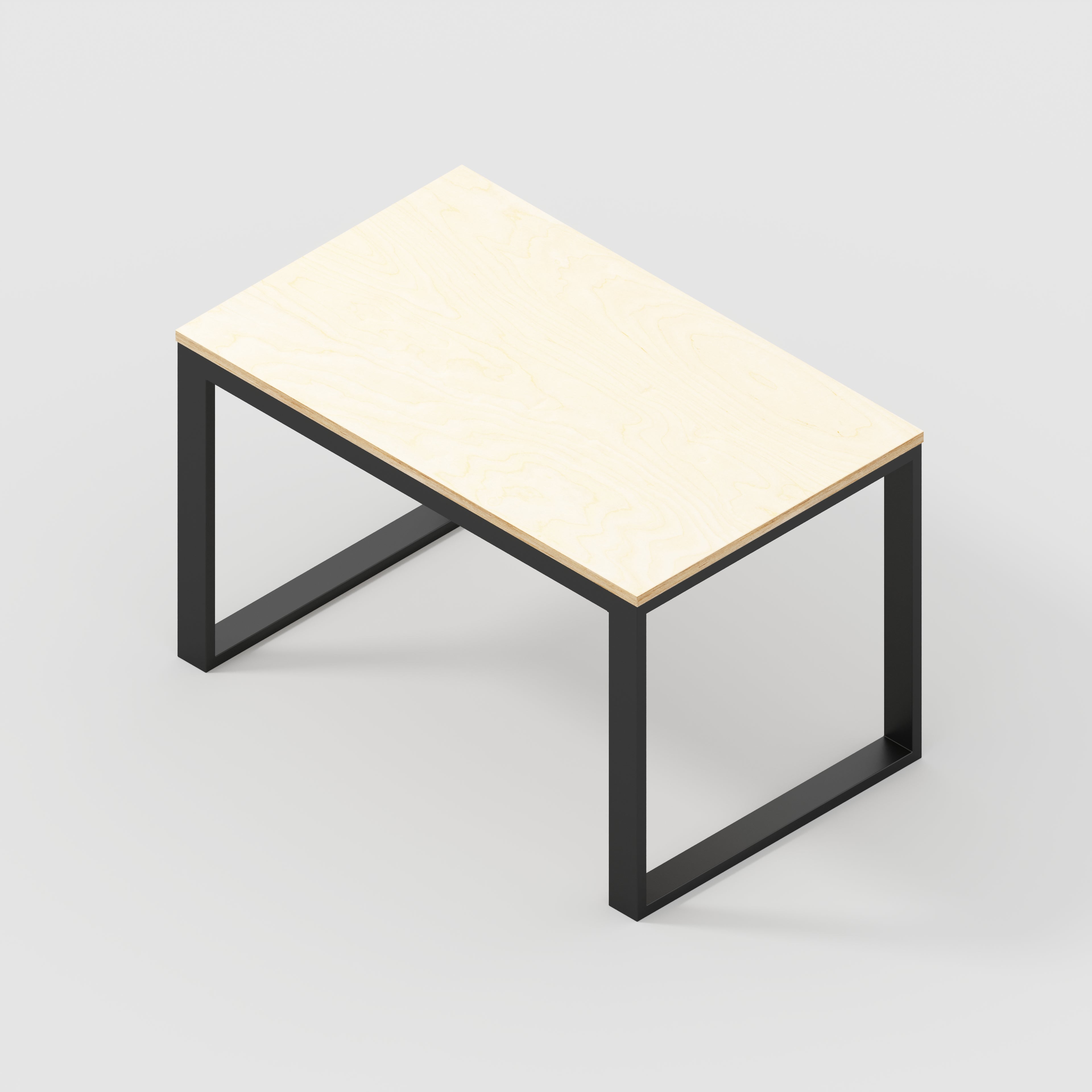 Plywood Table with Black Industrial Frame - Plywood Birch - 1200(w) x 745(d) x 735(h)