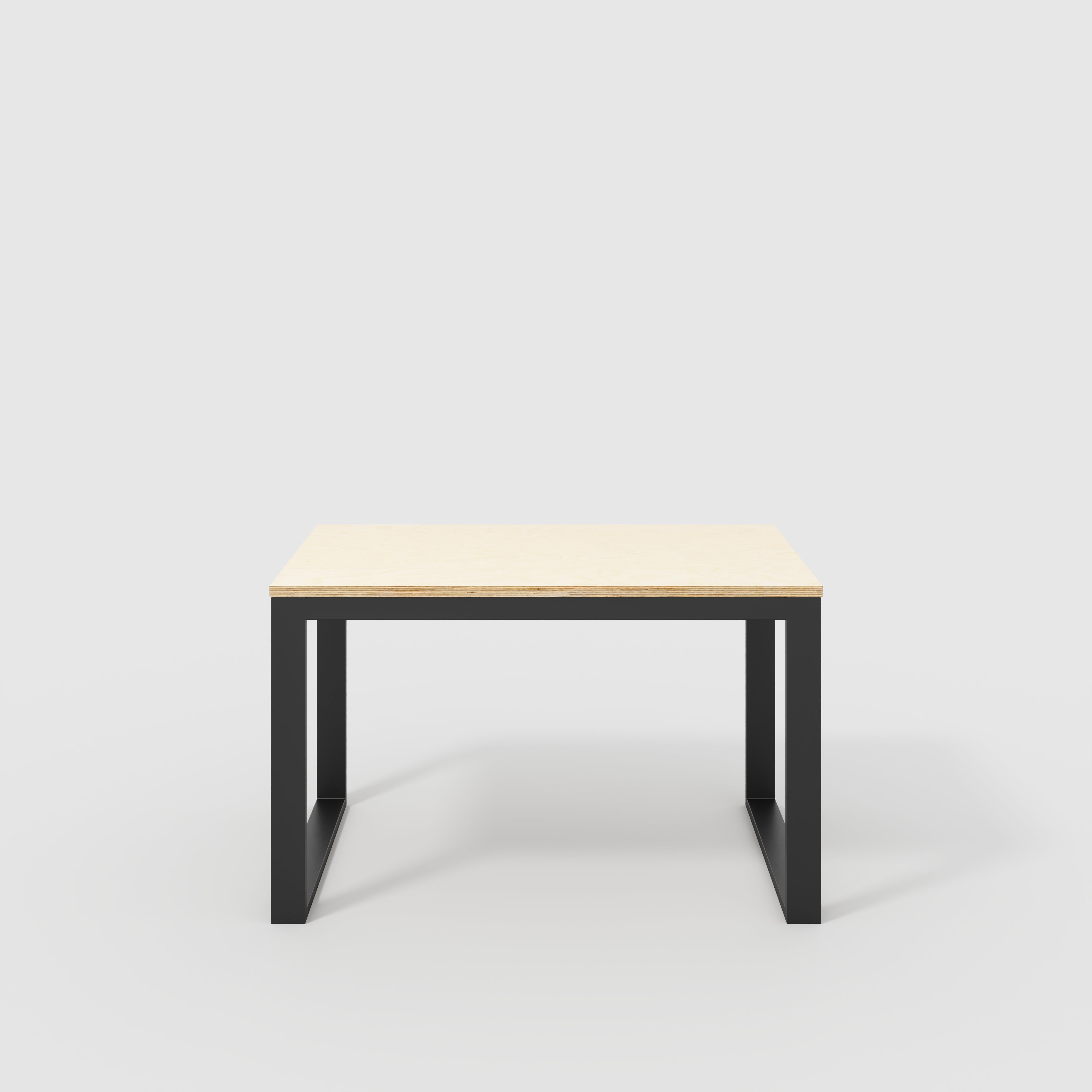 Plywood Table with Black Industrial Frame - Plywood Birch - 1200(w) x 745(d) x 735(h)