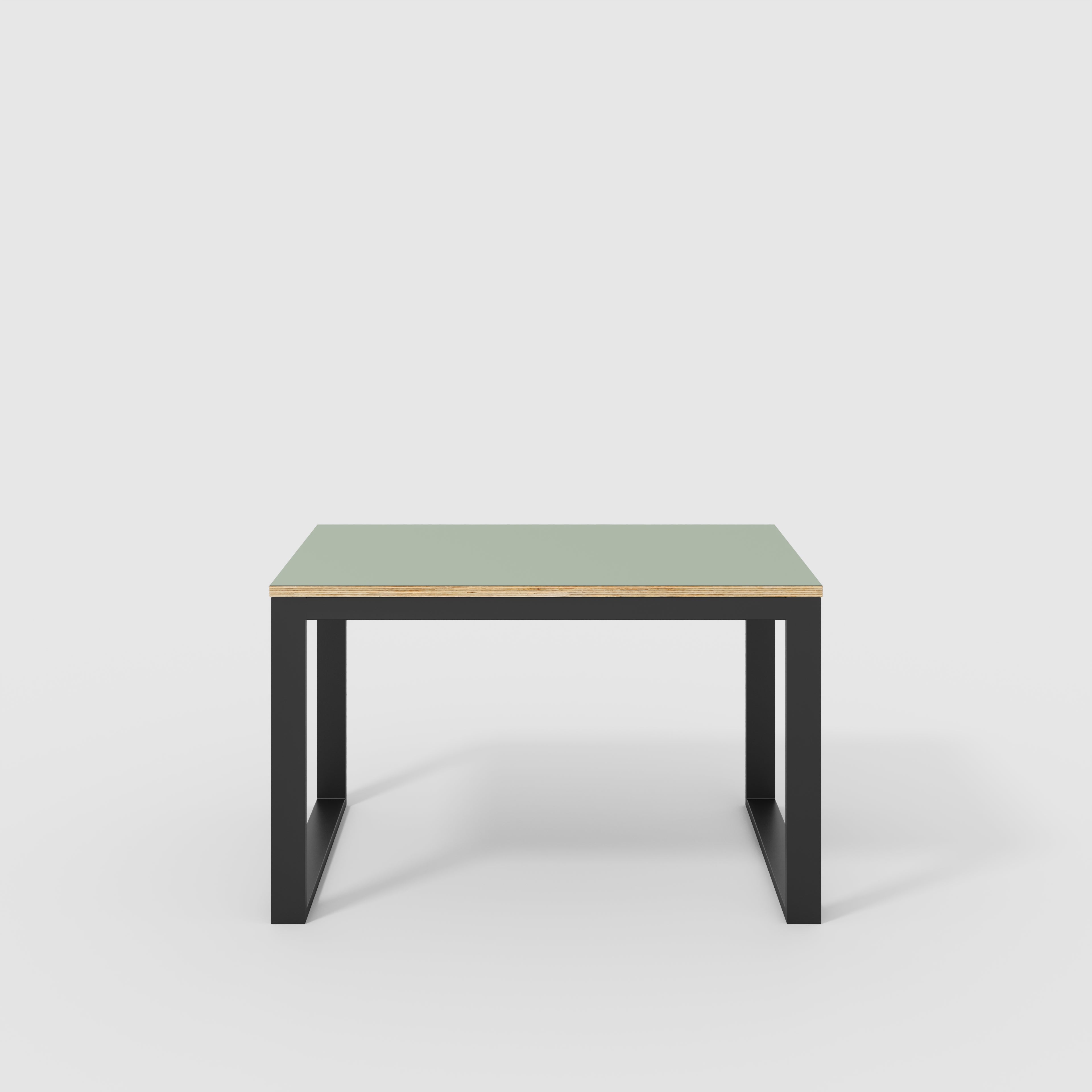 Plywood Table with Black Industrial Frame - Formica Green Slate - 1200(w) x 745(d) x 735(h)