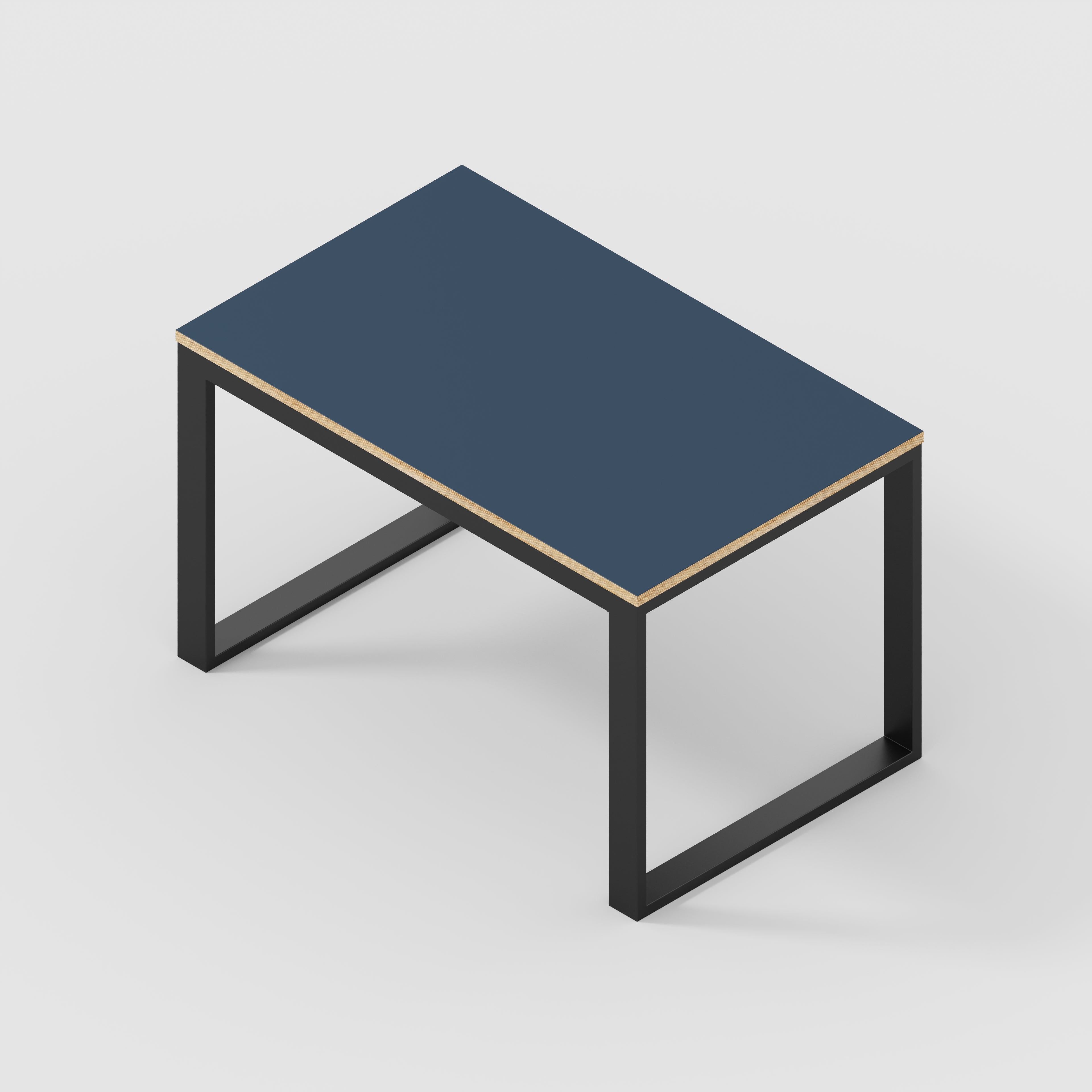 Plywood Table with Black Industrial Frame - Formica Night Sea Blue - 1200(w) x 745(d) x 735(h)