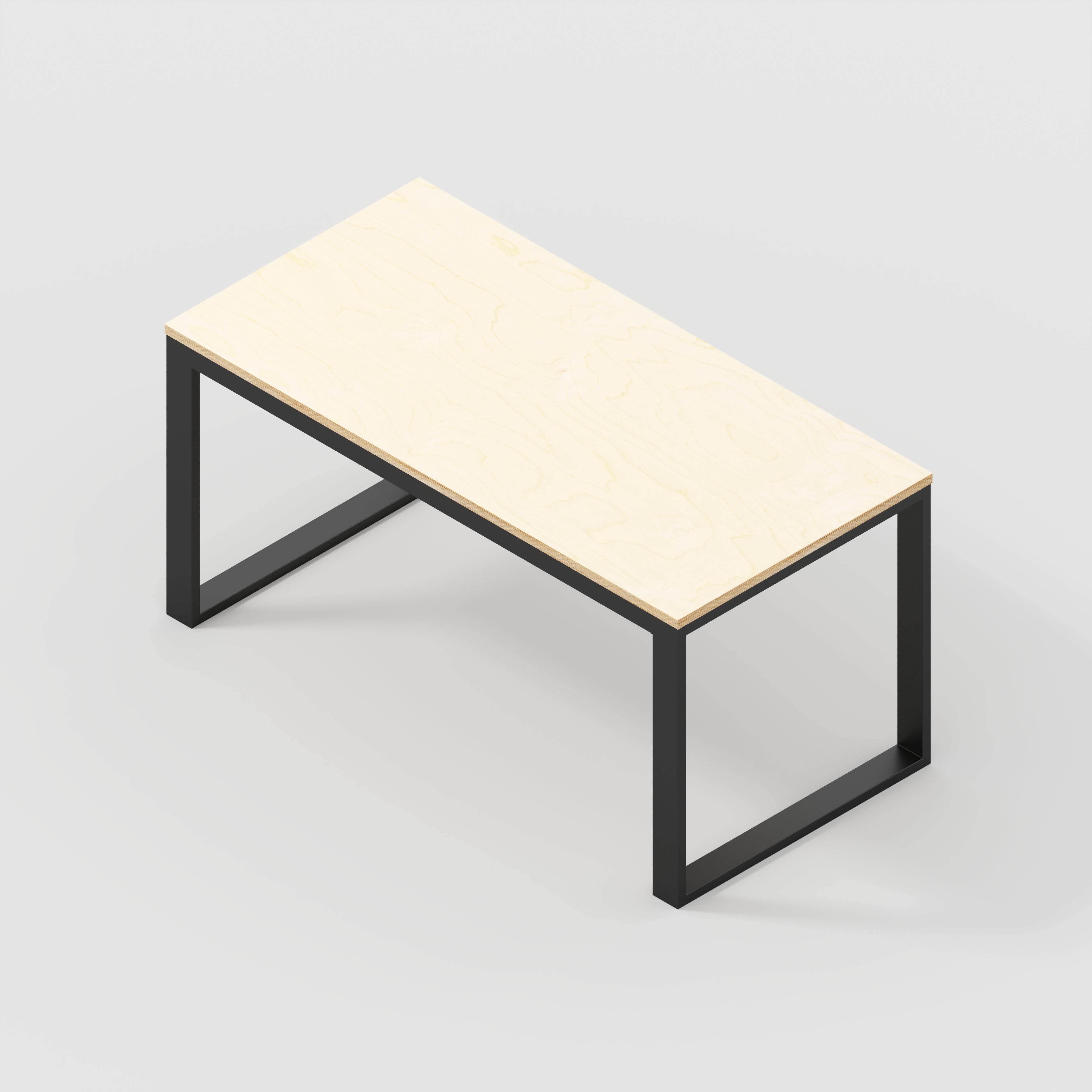 Plywood Table with Black Industrial Frame - Plywood Birch - 1500(w) x 745(d) x 735(h)