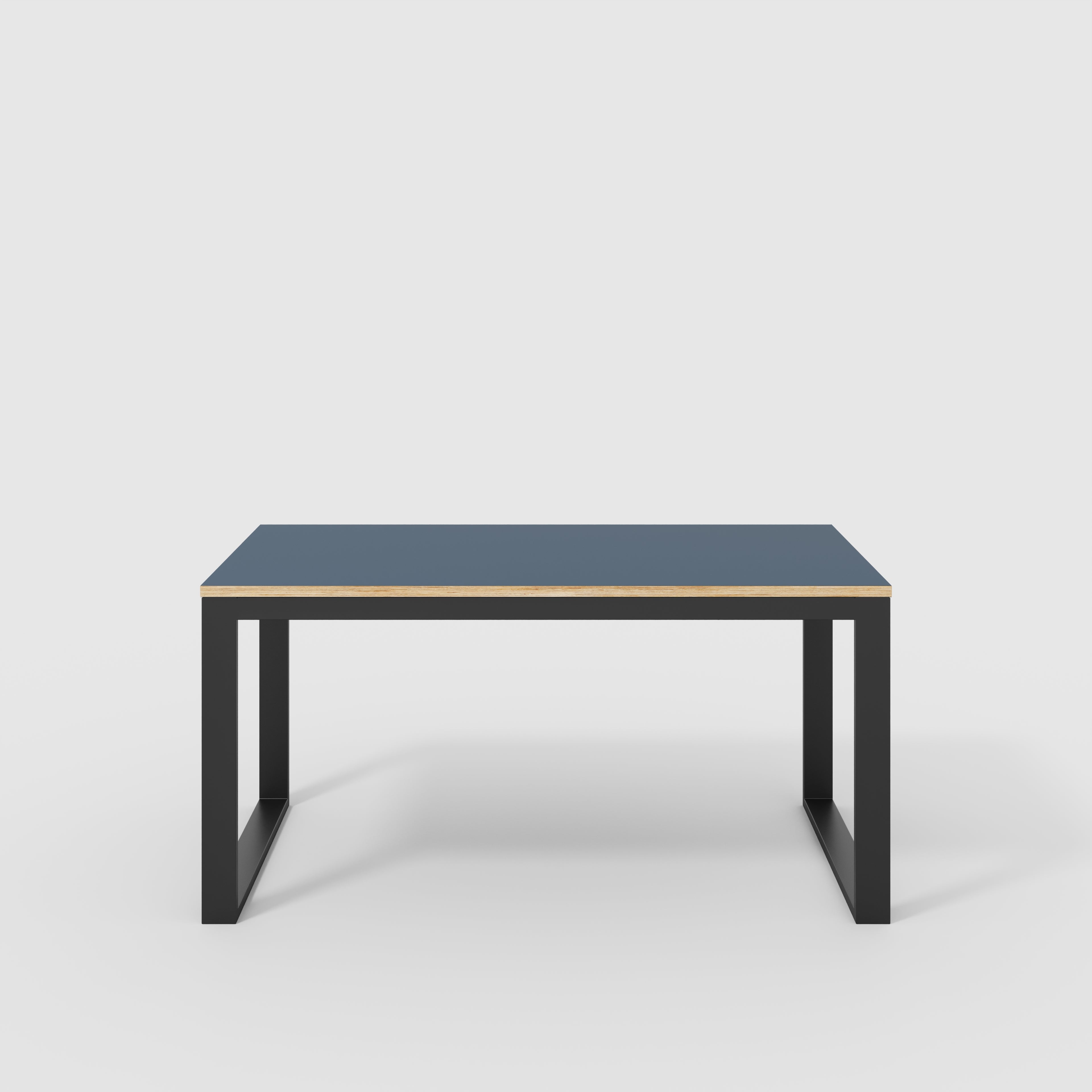 Plywood Table with Black Industrial Frame - Formica Night Sea Blue - 1500(w) x 745(d) x 735(h)