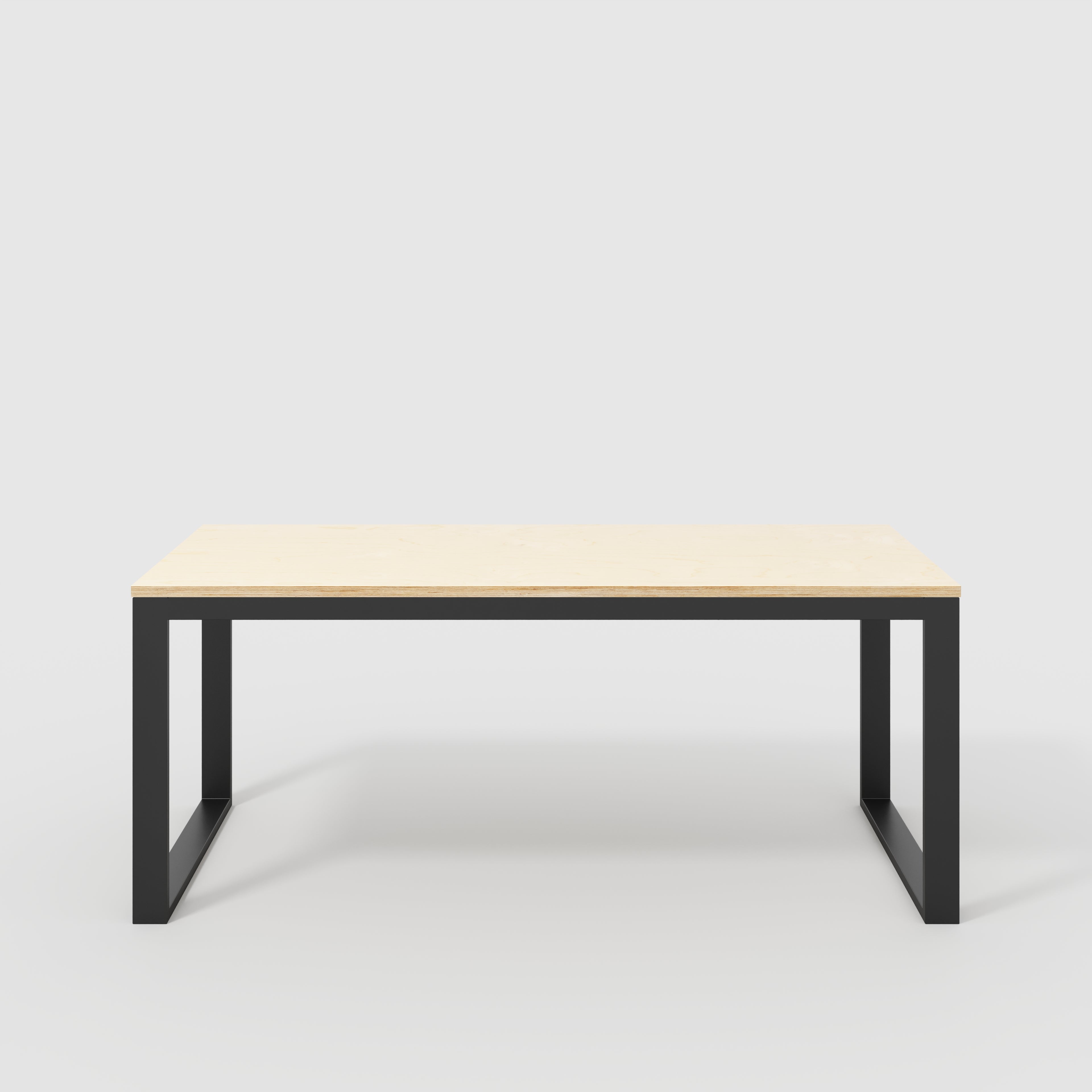 Plywood Table with Black Industrial Frame - Plywood Birch - 1800(w) x 745(d) x 735(h)