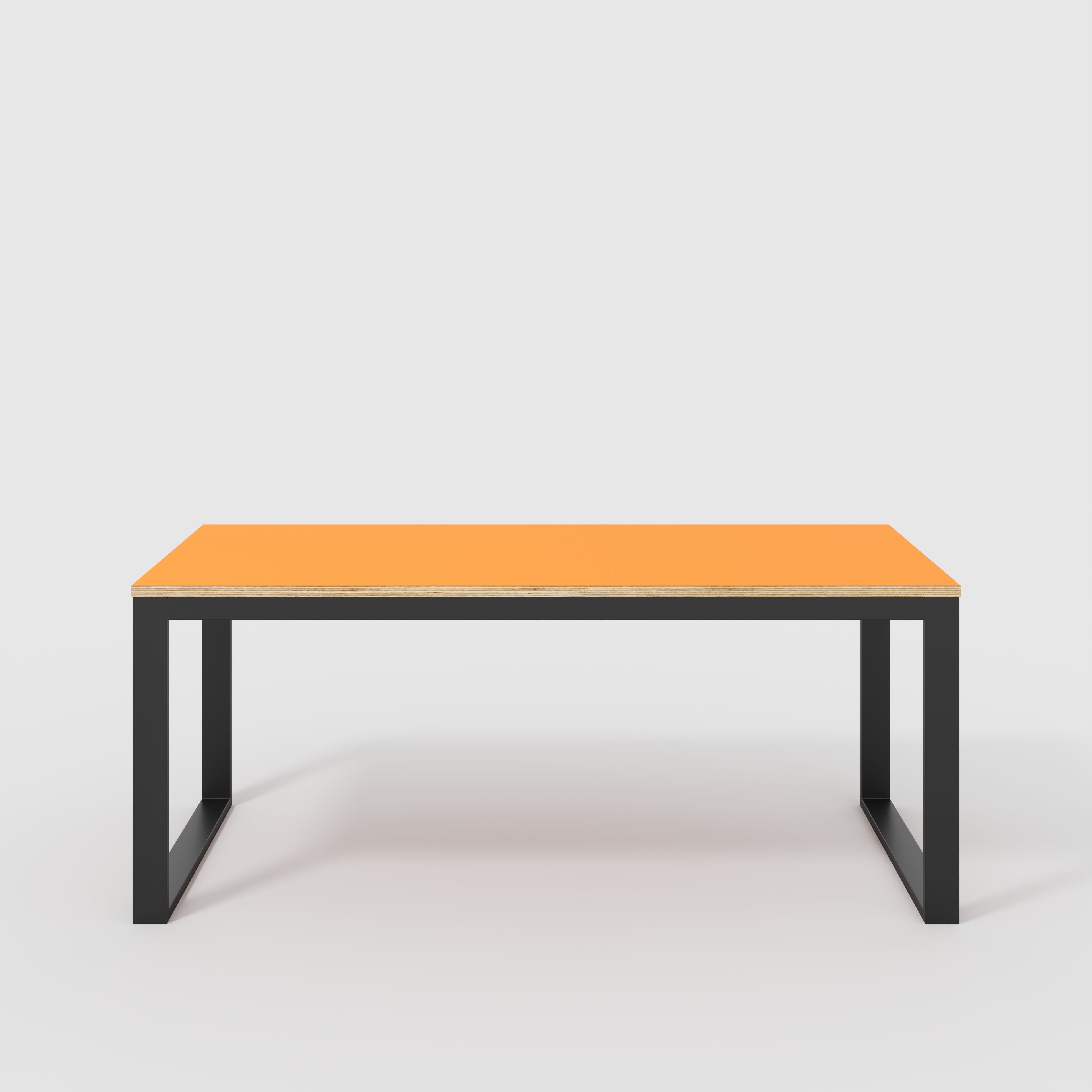 Plywood Table with Black Industrial Frame - Formica Levante Orange - 1800(w) x 745(d) x 735(h)