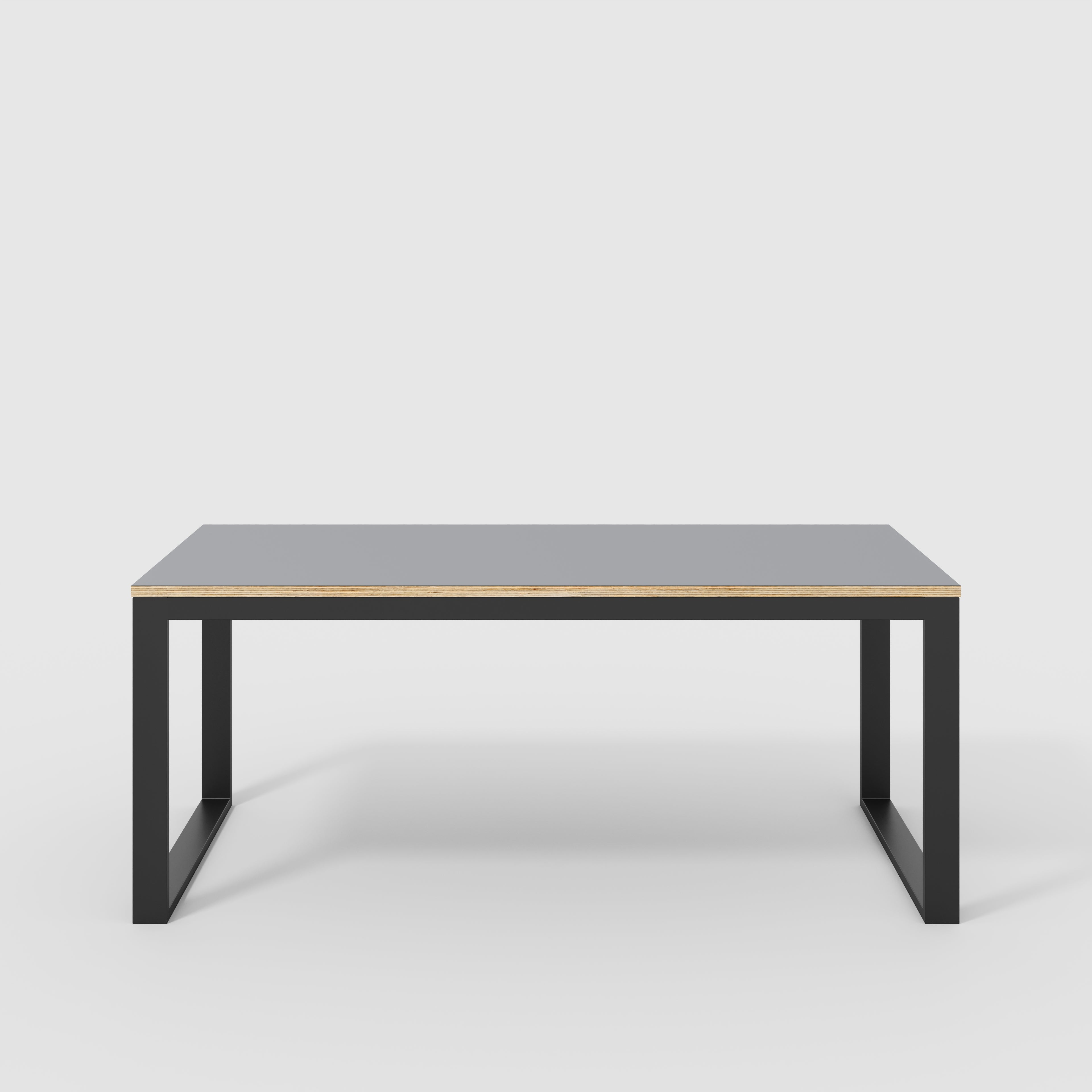 Plywood Table with Black Industrial Frame - Formica Tornado Grey- 1800(w) x 745(d) x 735(h)