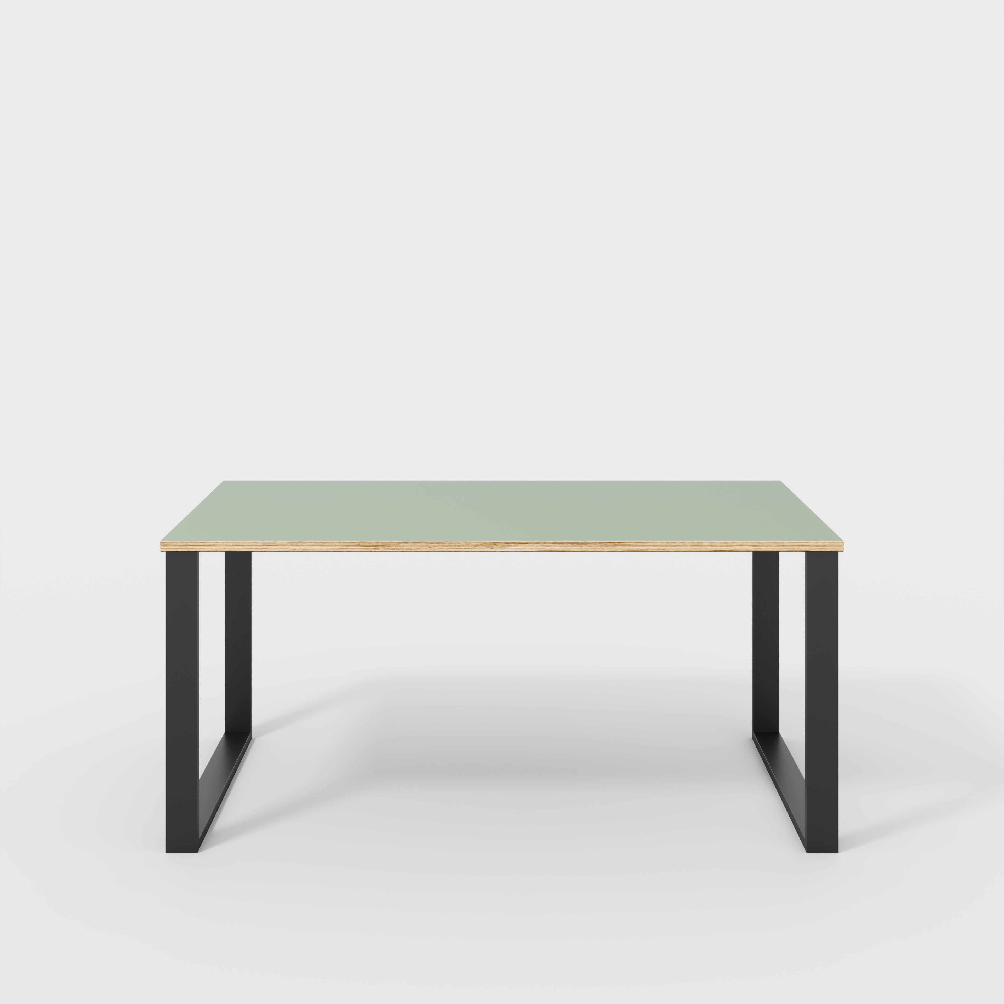 Plywood Table with Black Industrial Legs - Formica Green Slate - 1600(w) x 800(d)