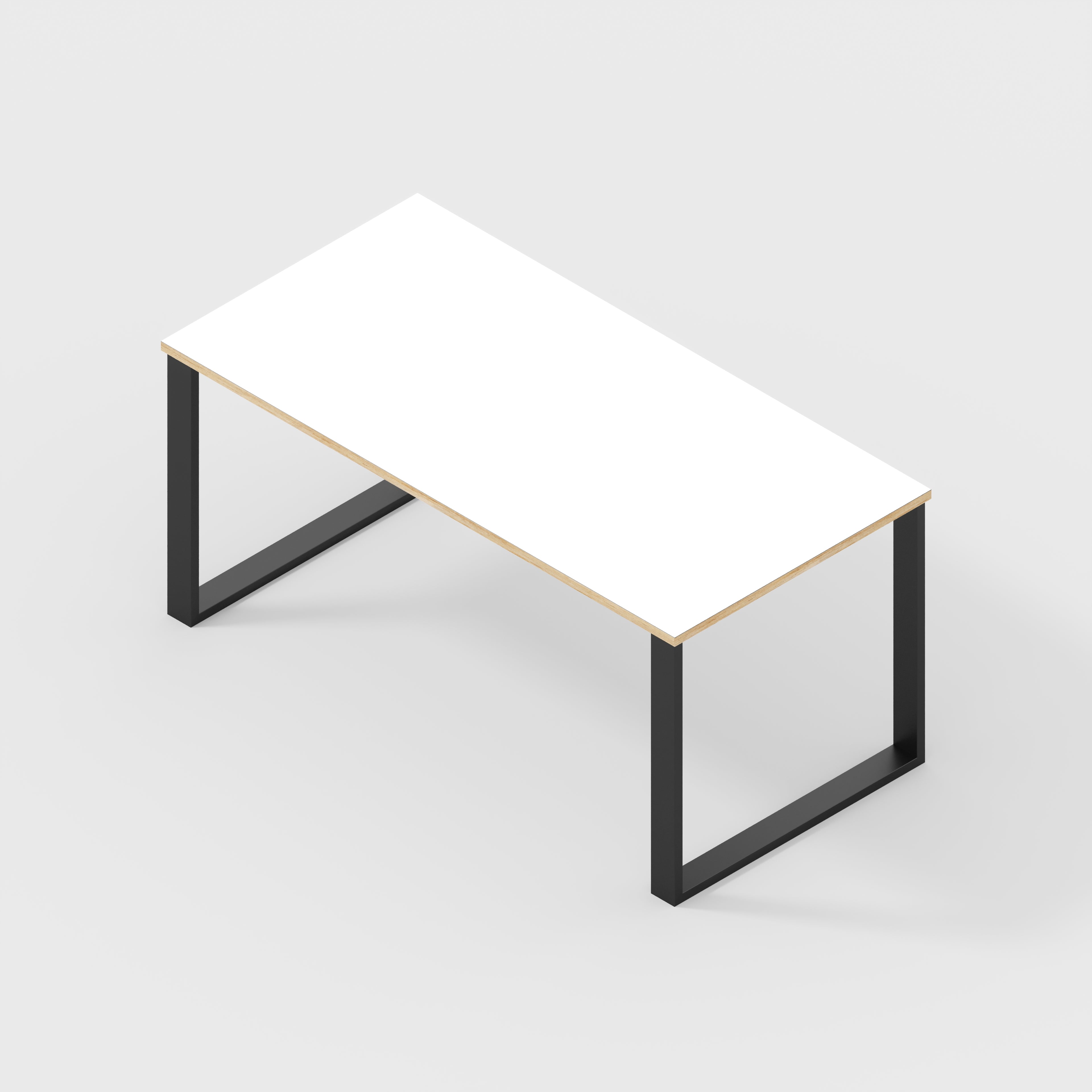 Plywood Table with Black Industrial Legs - Formica White - 1600(w) x 800(d)