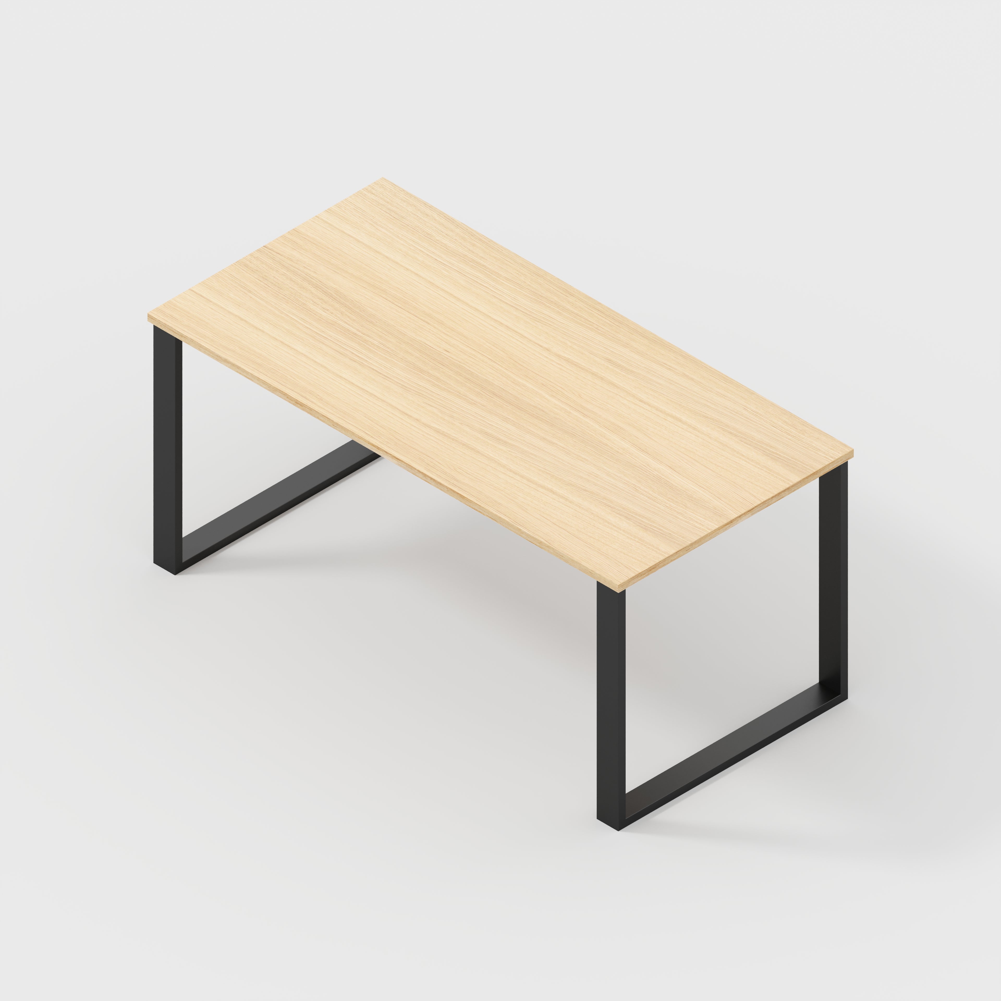 Plywood Table with Black Industrial Legs - Plywood Oak - 1600(w) x 800(d)