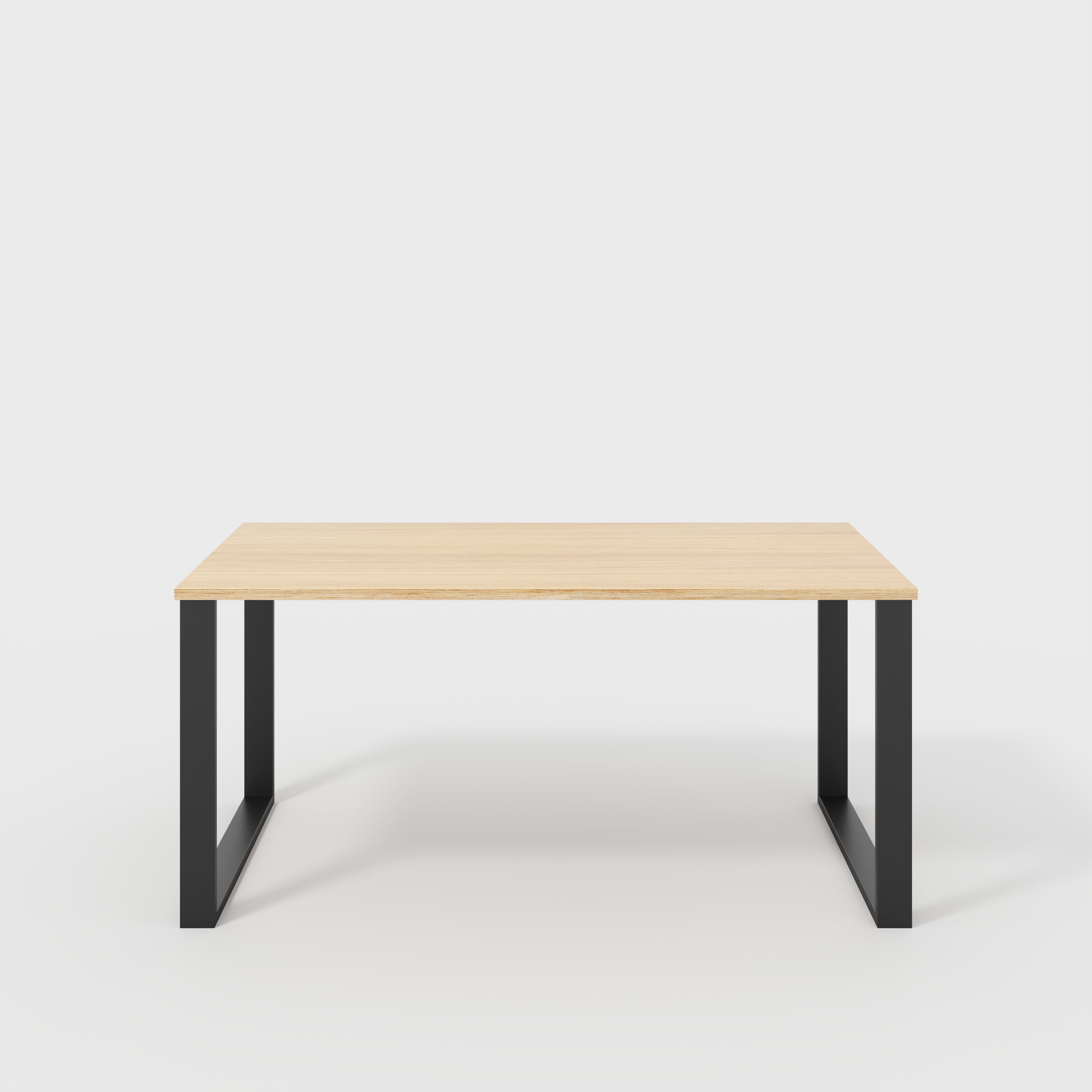 Plywood Table with Black Industrial Legs - Plywood Oak - 1600(w) x 800(d)