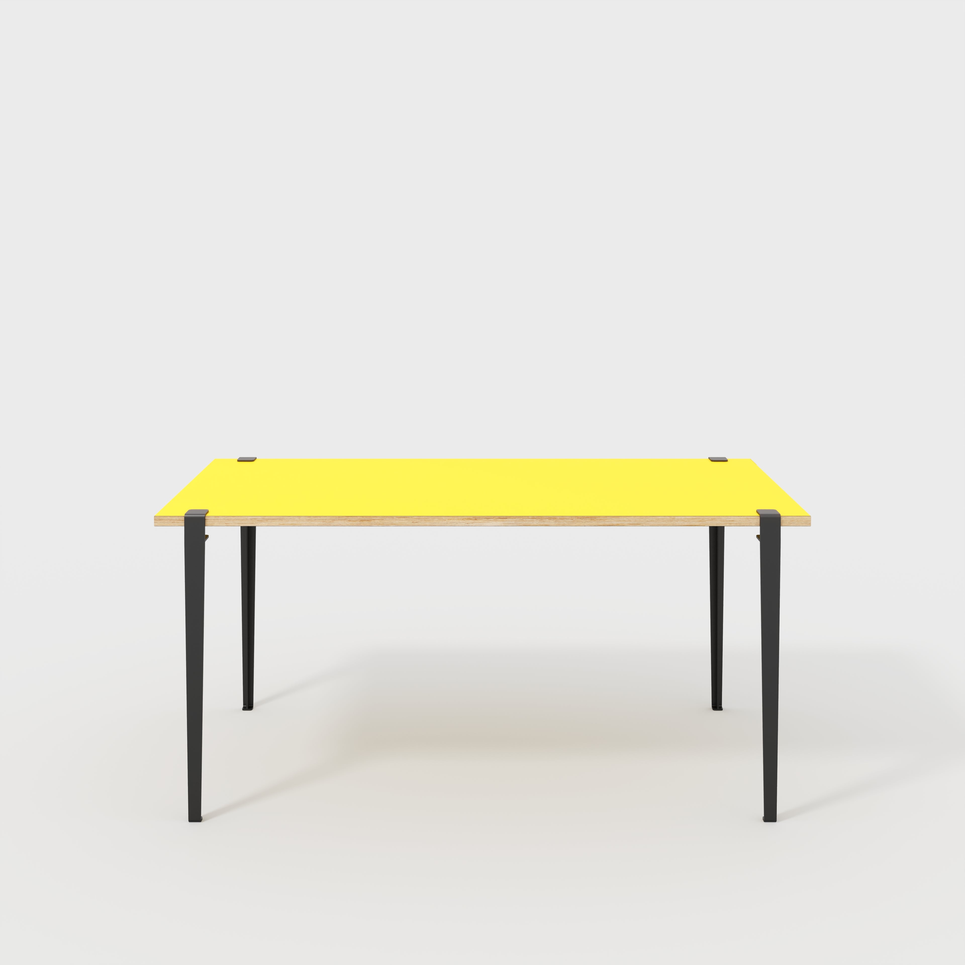 Plywood Table with Black Tiptoe Legs - Formica Chrome Yellow - 1600(w) x 800(d) x 750(h)