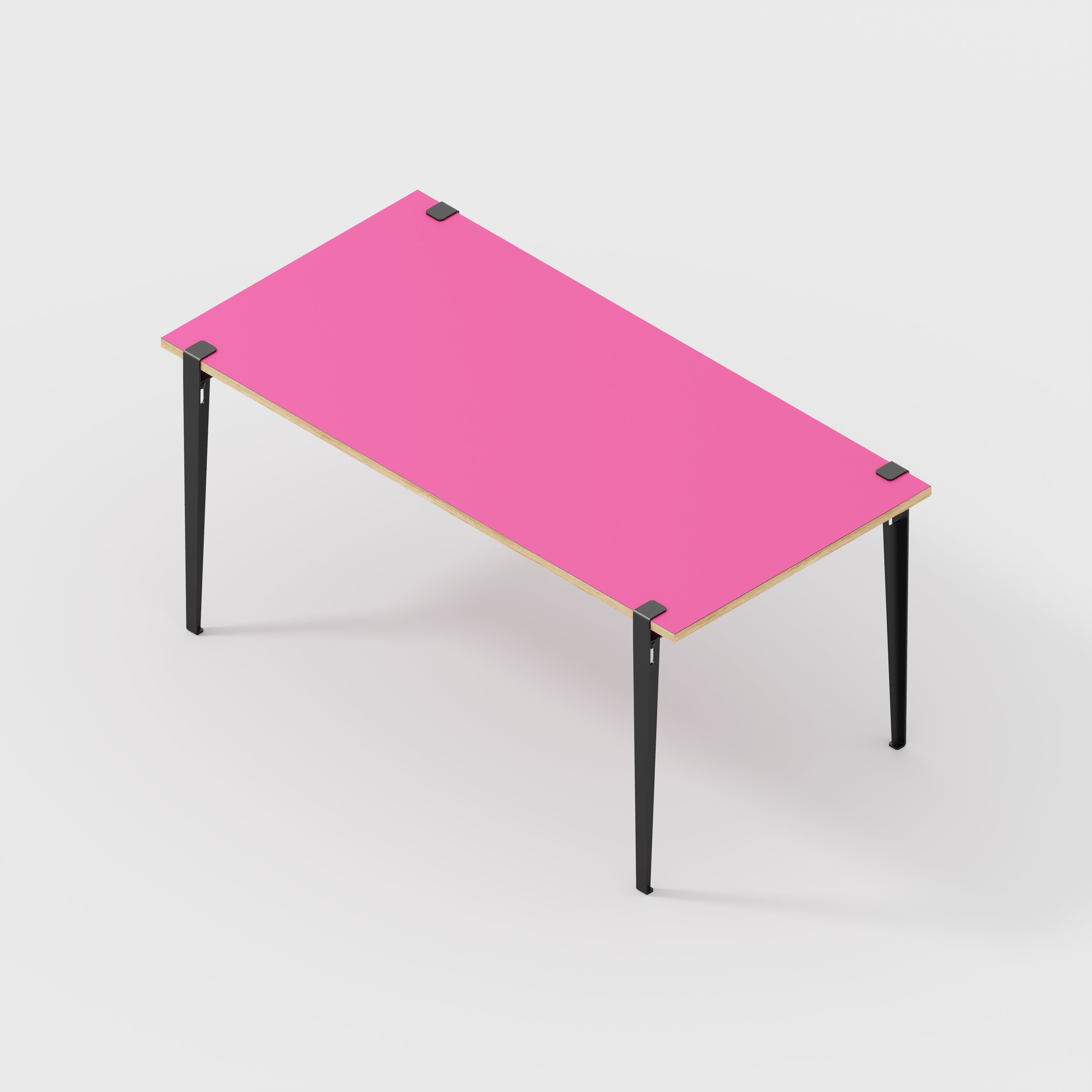 Plywood Table with Black Tiptoe Legs - Formica Juicy Pink - 1600(w) x 800(d) x 750(h)