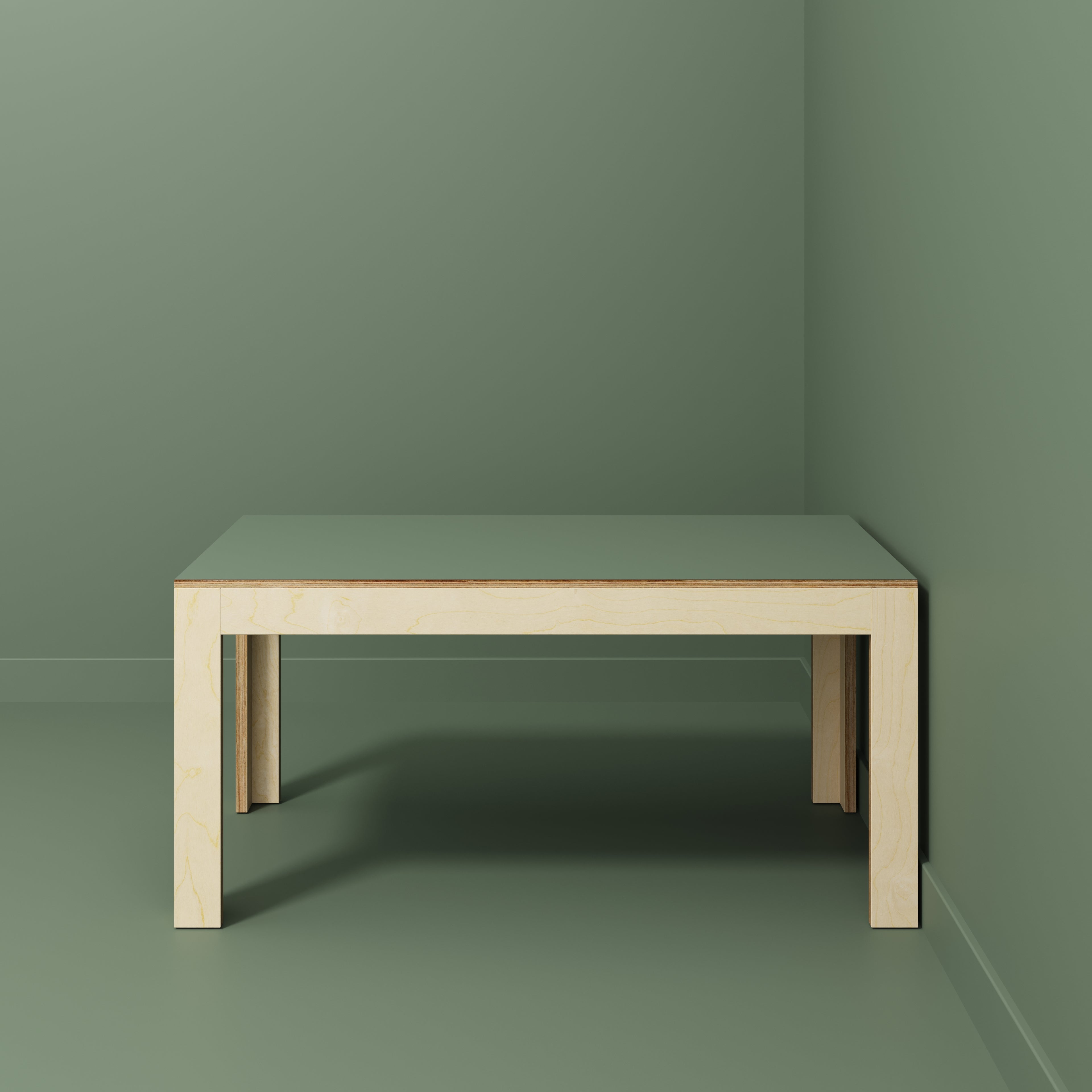 Plywood Table with Solid Frame - Formica Green Slate - 1600(w) x 800(d) x 750(h)