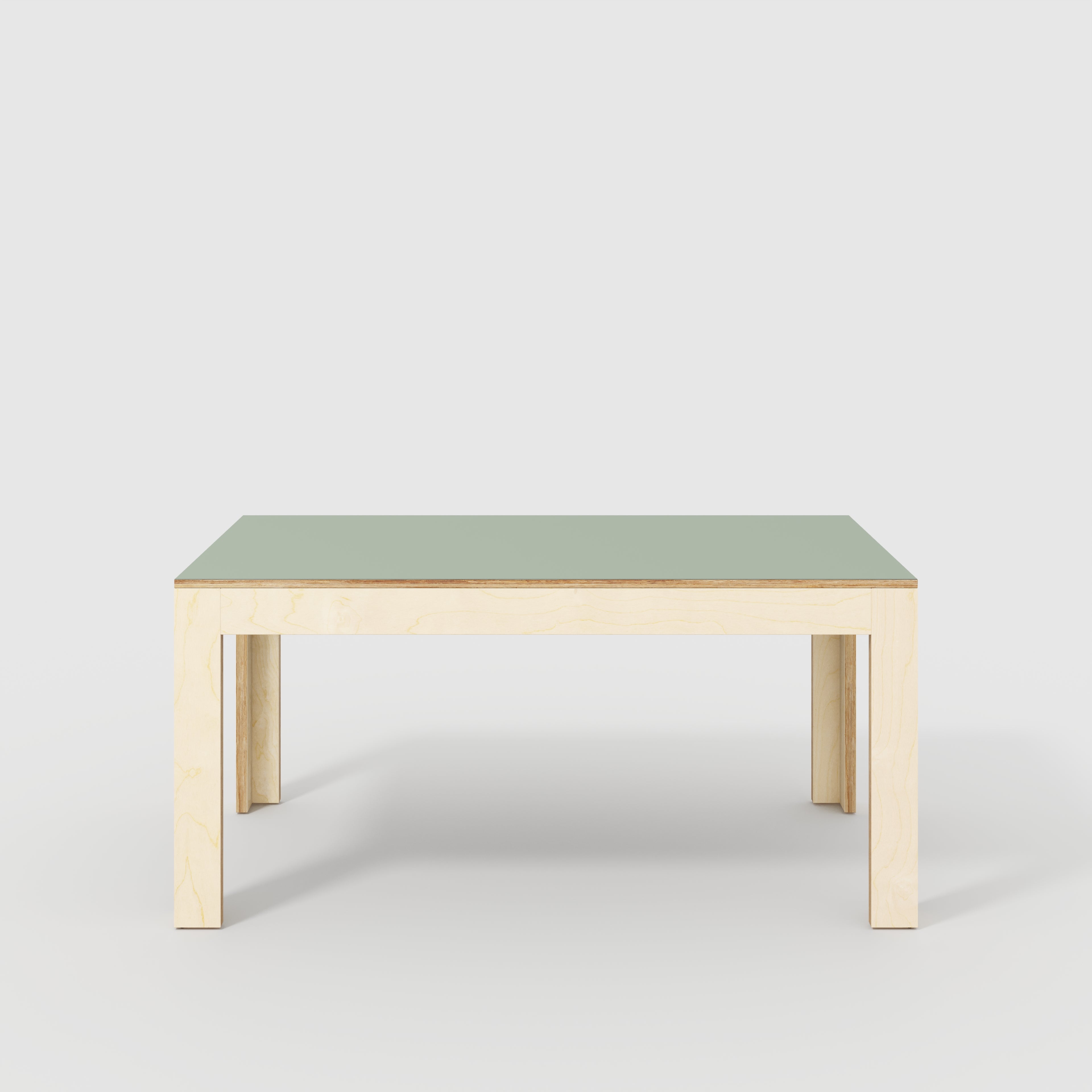 Plywood Table with Solid Frame - Formica Green Slate - 1600(w) x 800(d) x 750(h)