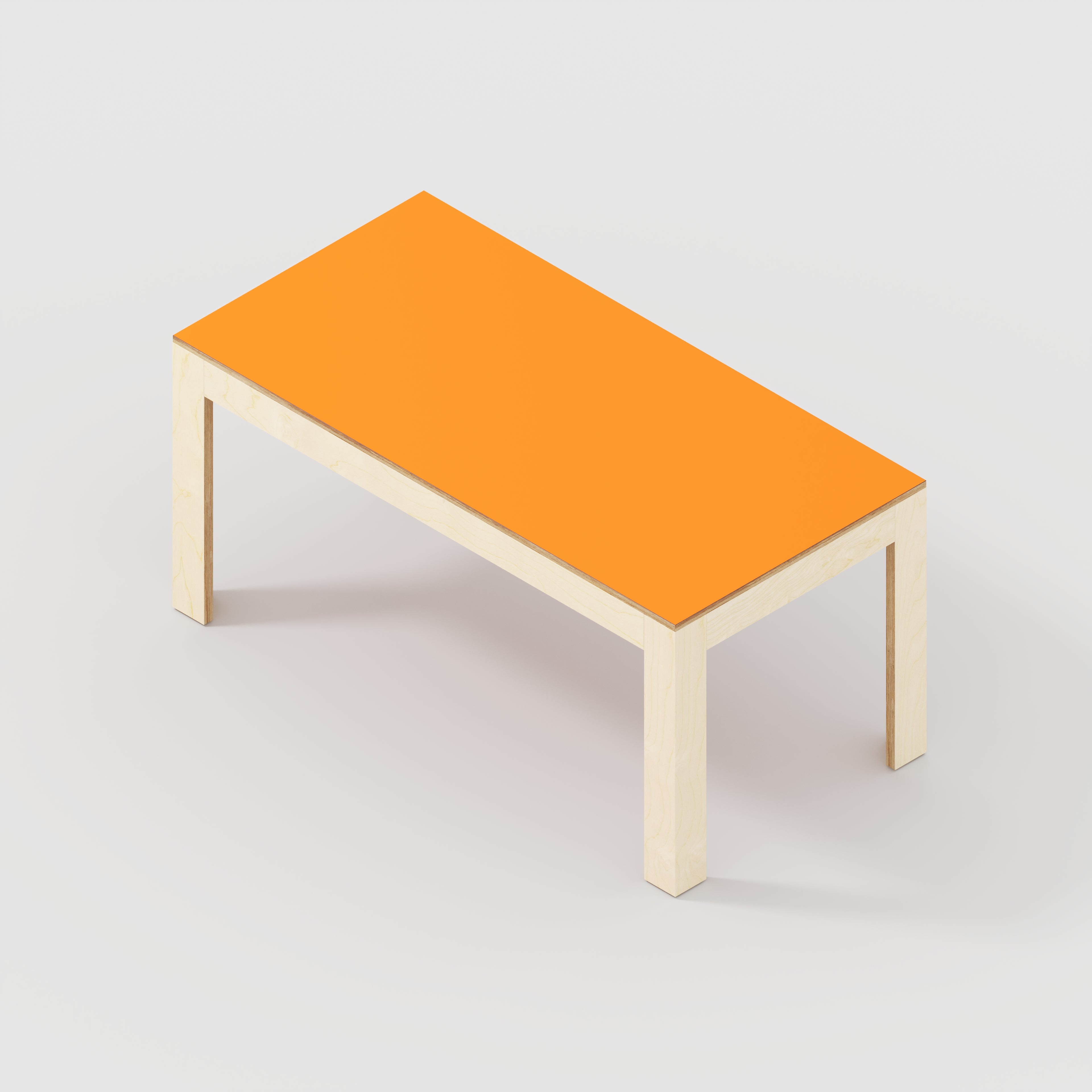 Plywood Table with Solid Frame - Formica Levante Orange - 1600(w) x 800(d) x 750(h)