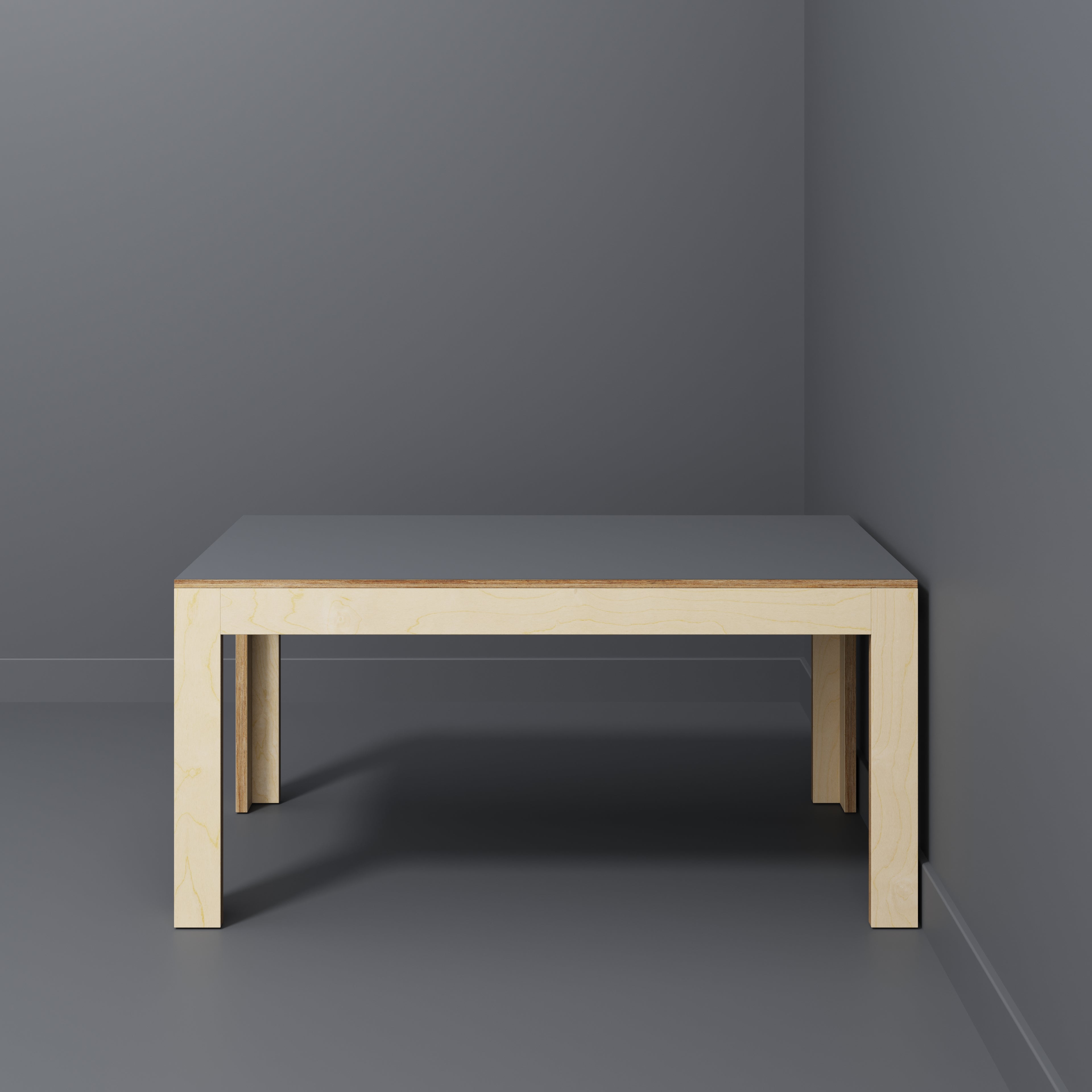Plywood Table with Solid Frame - Formica Tornado Grey - 1600(w) x 800(d) x 750(h)