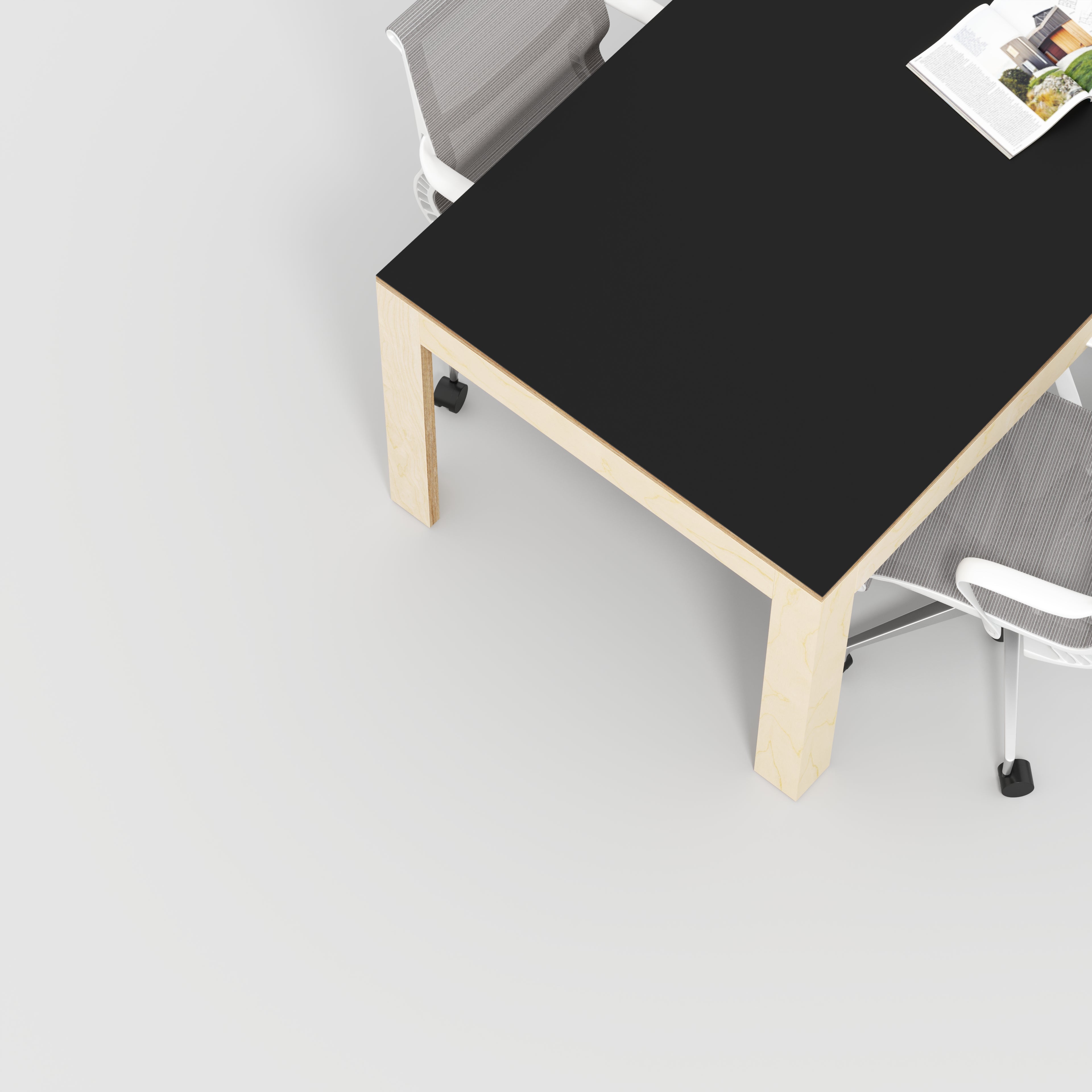 Plywood Table with Solid Frame - Formica Diamond Black - 2000(w) x 1000(d) x 750(h)