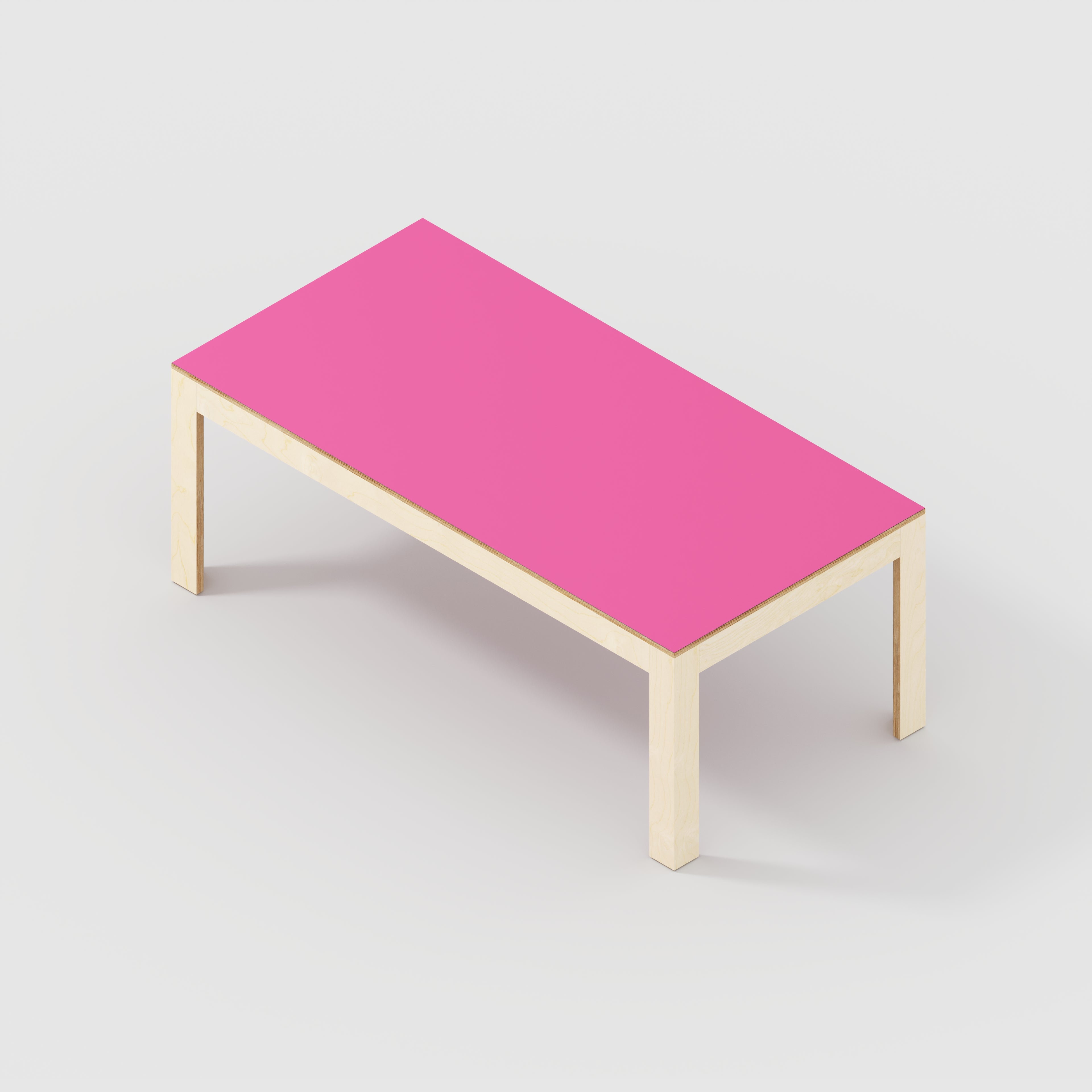 Plywood Table with Solid Frame - Formica Juicy Pink - 2000(w) x 1000(d) x 750(h)