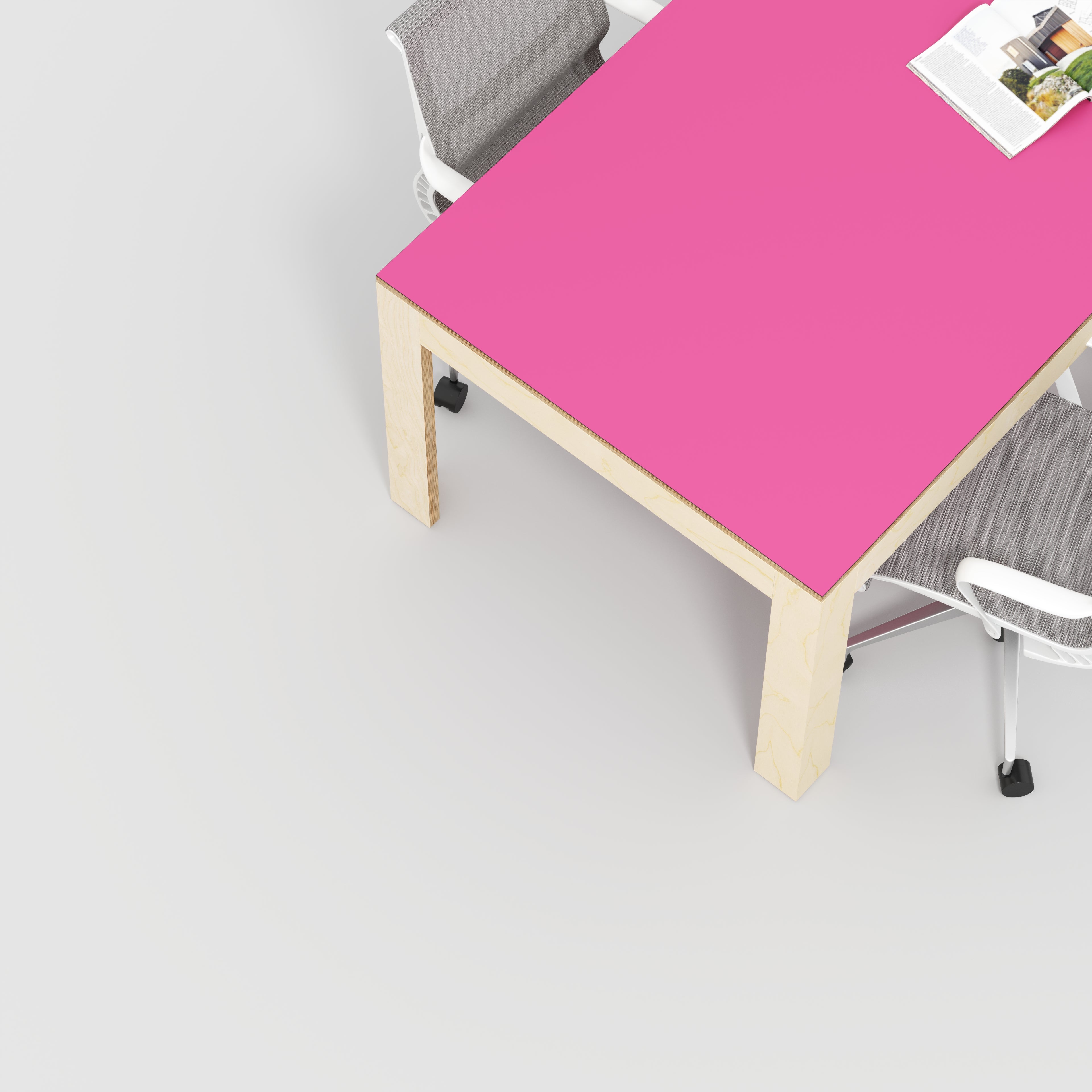 Plywood Table with Solid Frame - Formica Juicy Pink - 2000(w) x 1000(d) x 750(h)