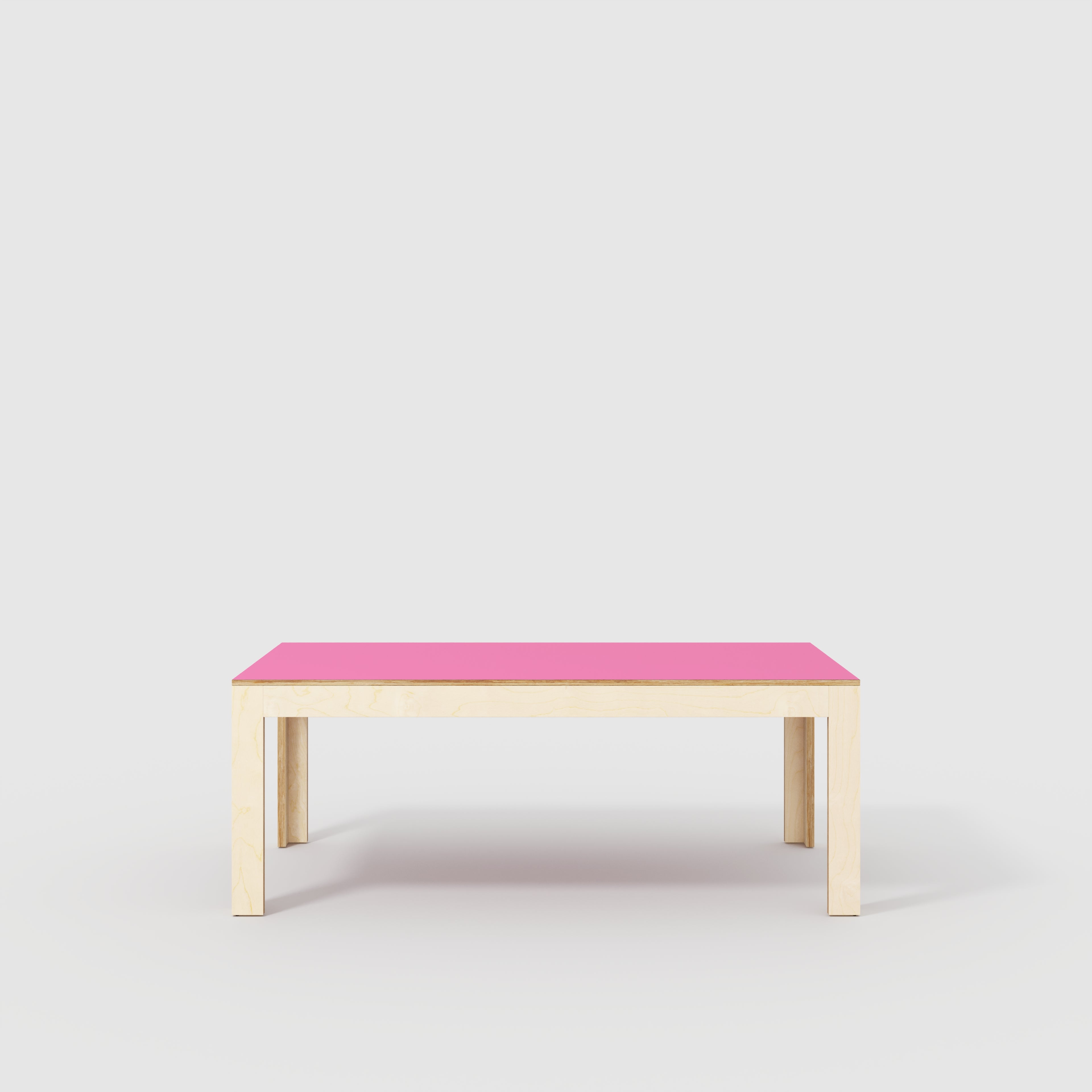 Plywood Table with Solid Frame - Formica Juicy Pink - 2000(w) x 1000(d) x 750(h)