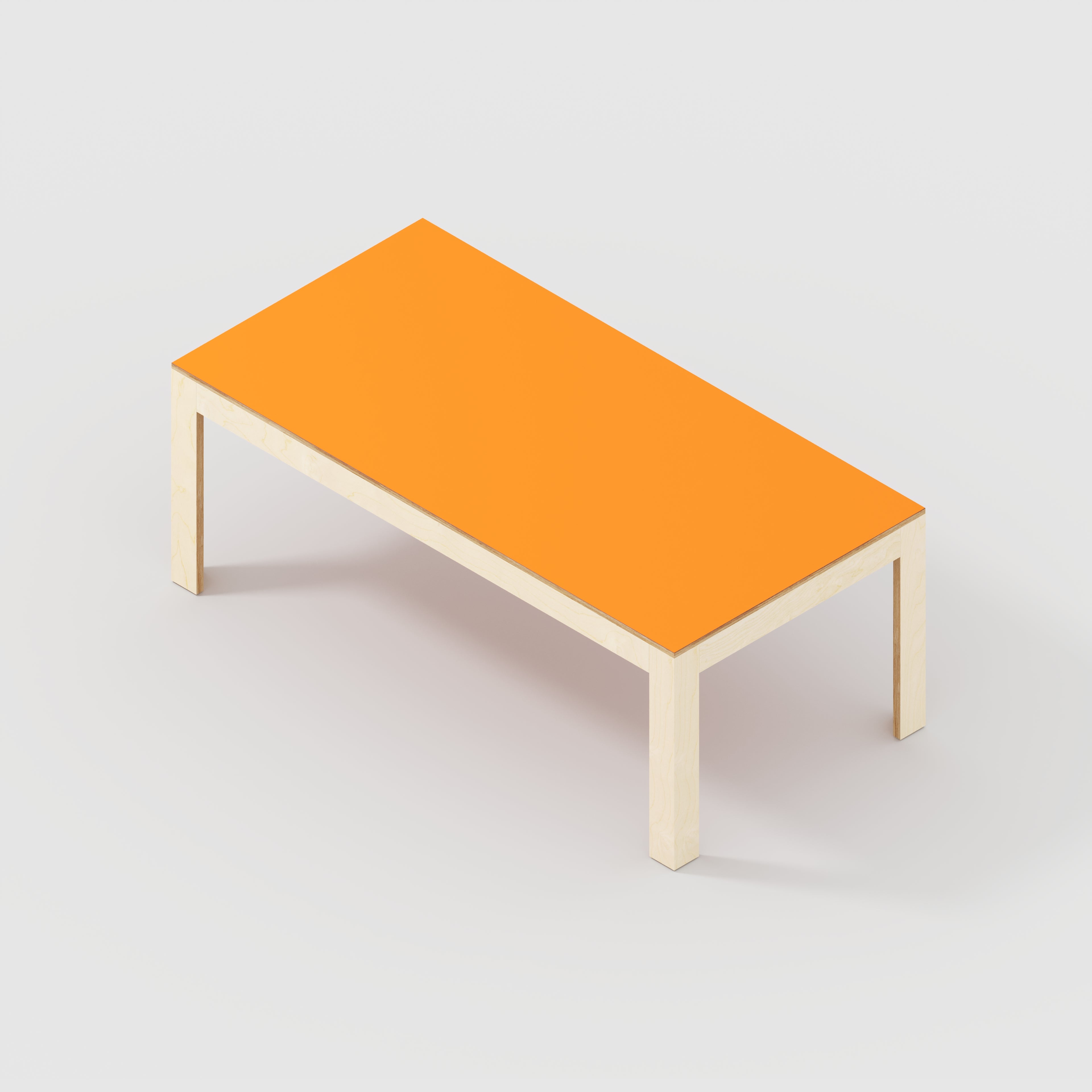 Plywood Table with Solid Frame - Formica Levante Orange - 2000(w) x 1000(d) x 750(h)