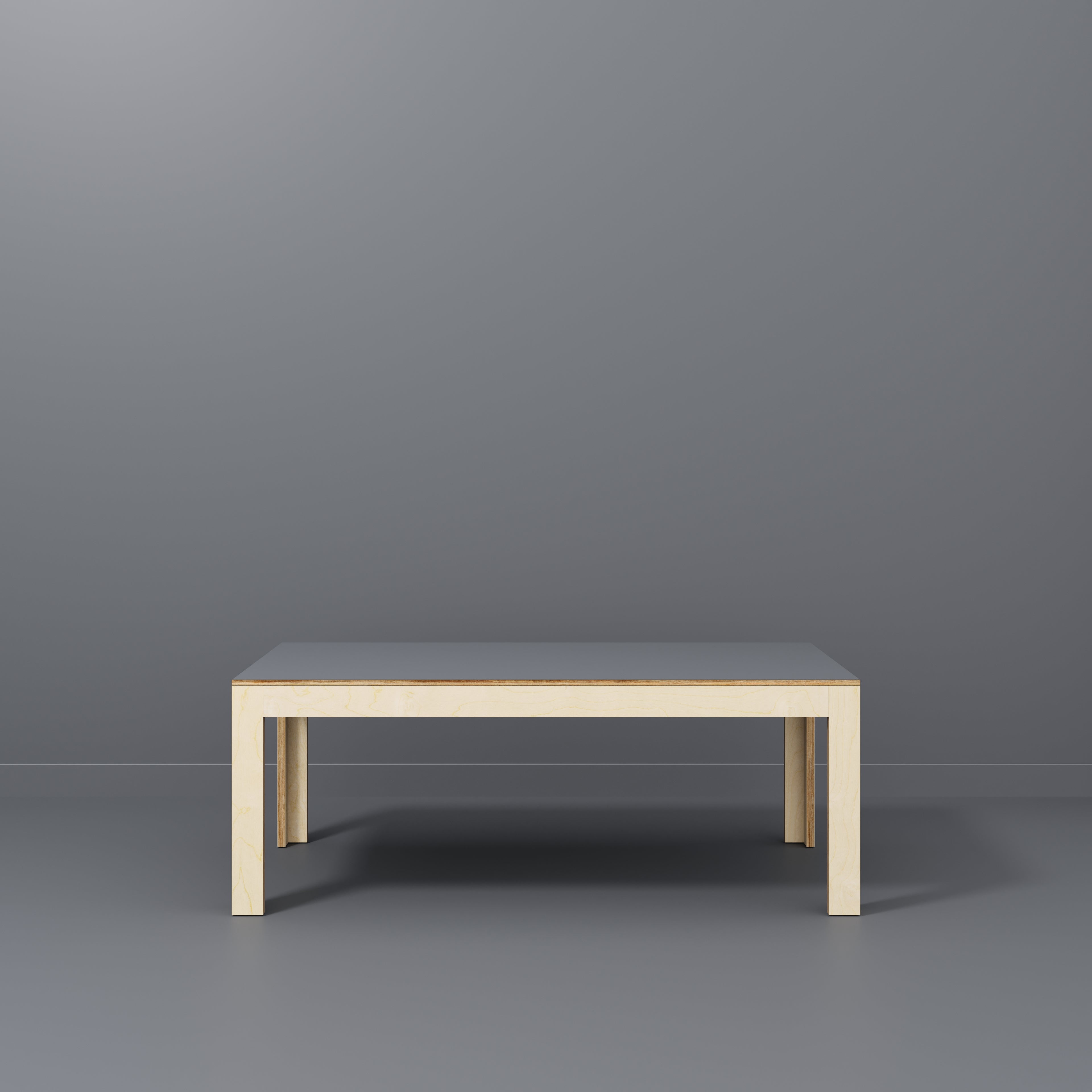 Plywood Table with Solid Frame - Formica Tornado Grey - 2000(w) x 1000(d) x 750(h)