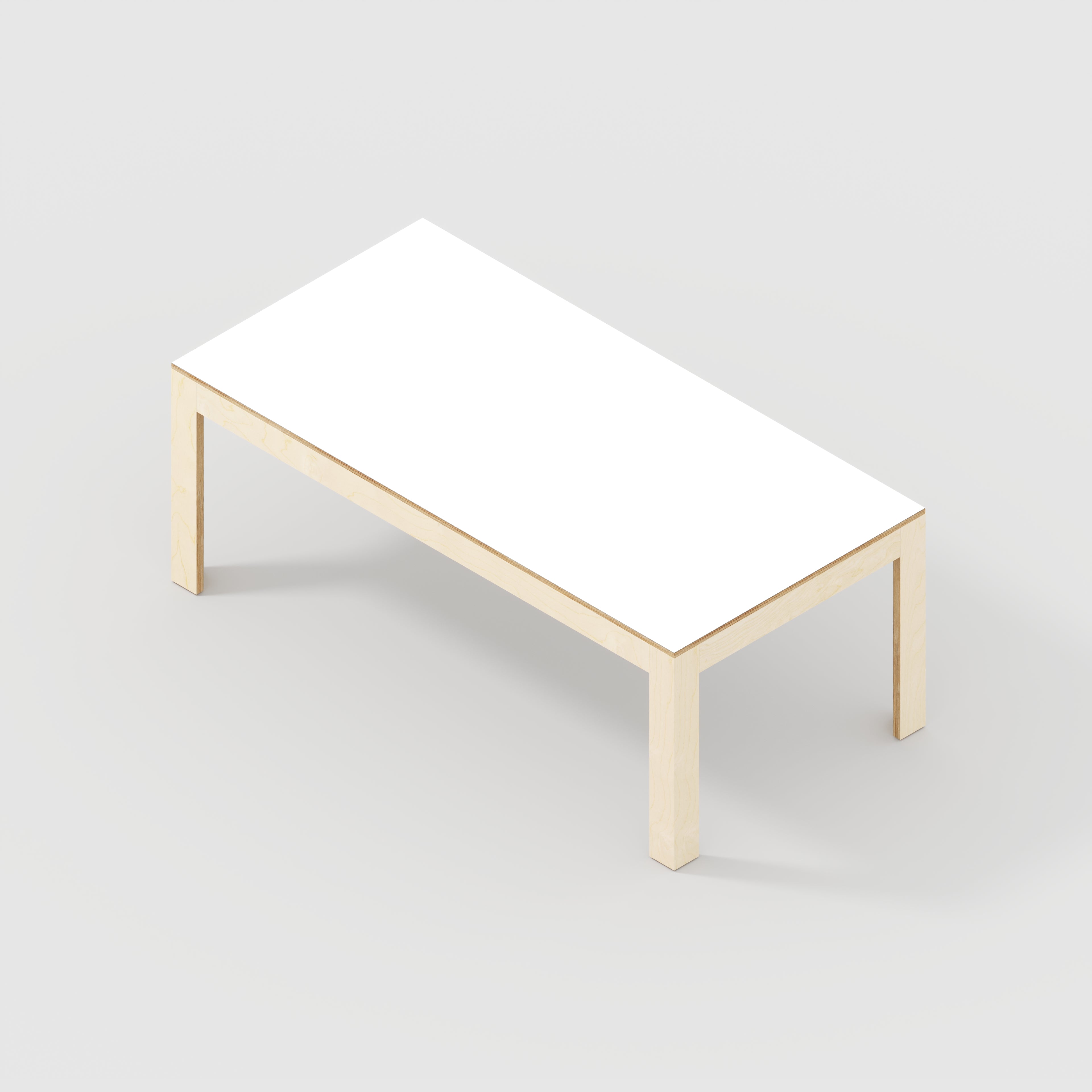 Plywood Table with Solid Frame - Formica White - 2000(w) x 1000(d) x 750(h)
