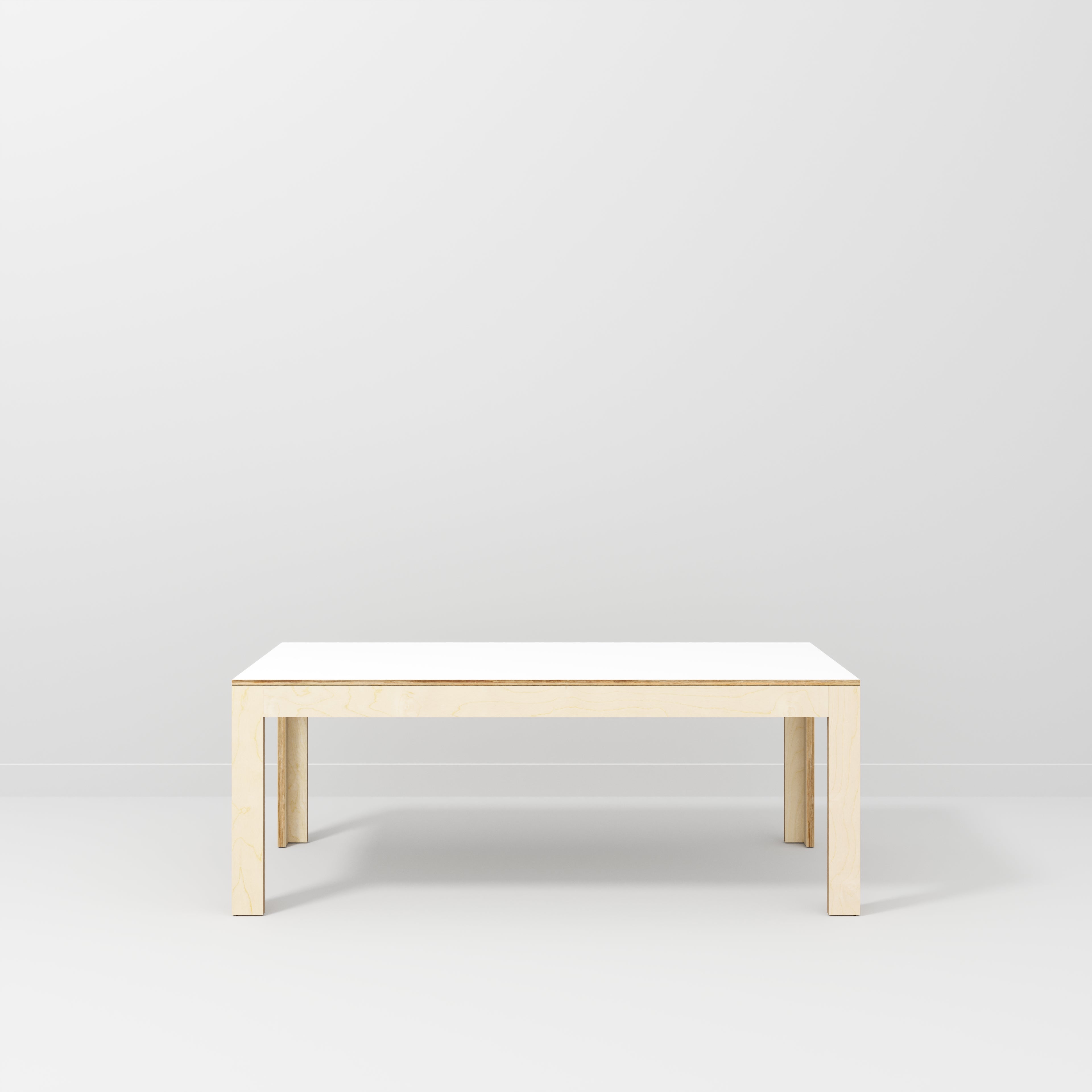 Plywood Table with Solid Frame - Formica White - 2000(w) x 1000(d) x 750(h)