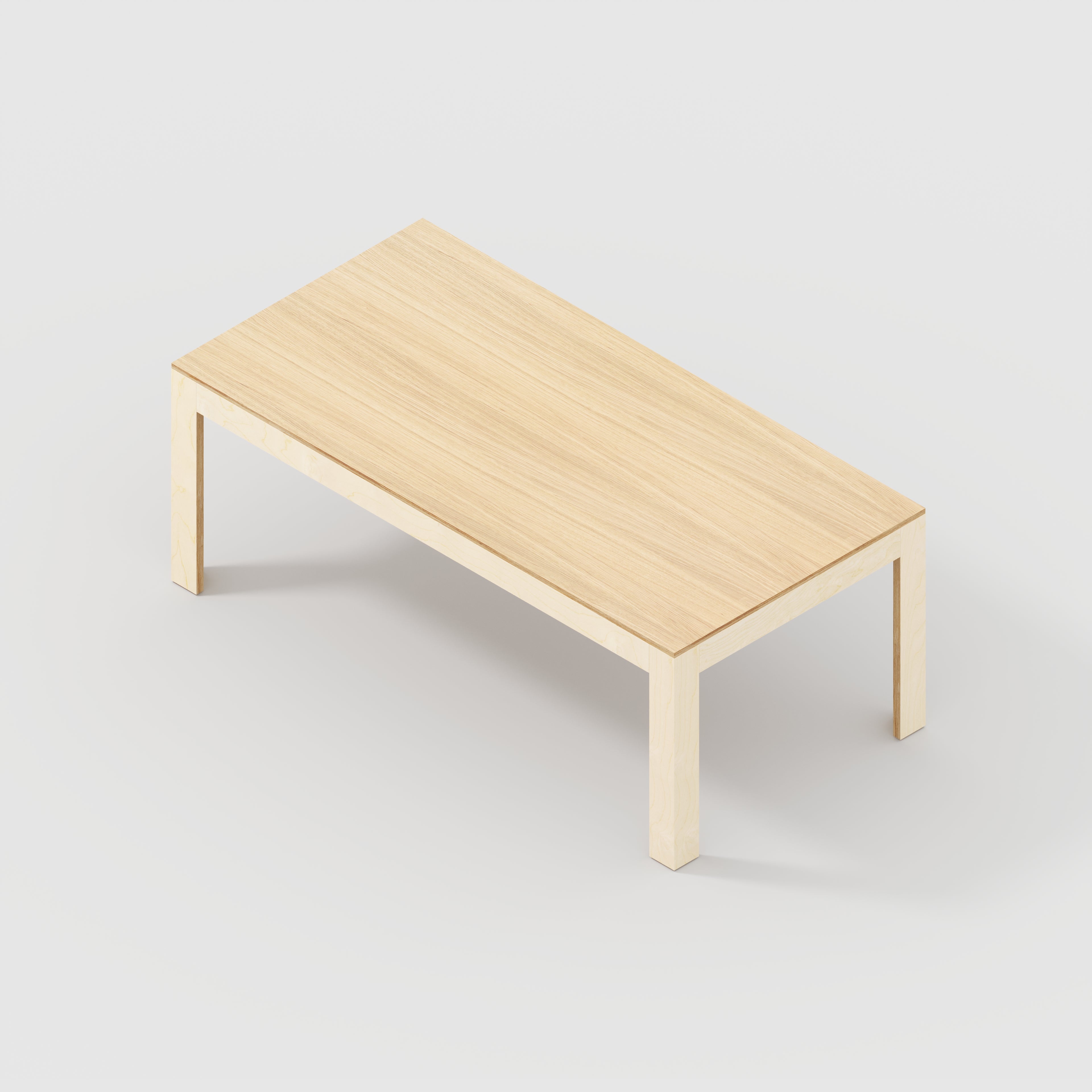 Plywood Table with Solid Frame - Plywood Oak - 2000(w) x 1000(d) x 750(h) x 750(h)