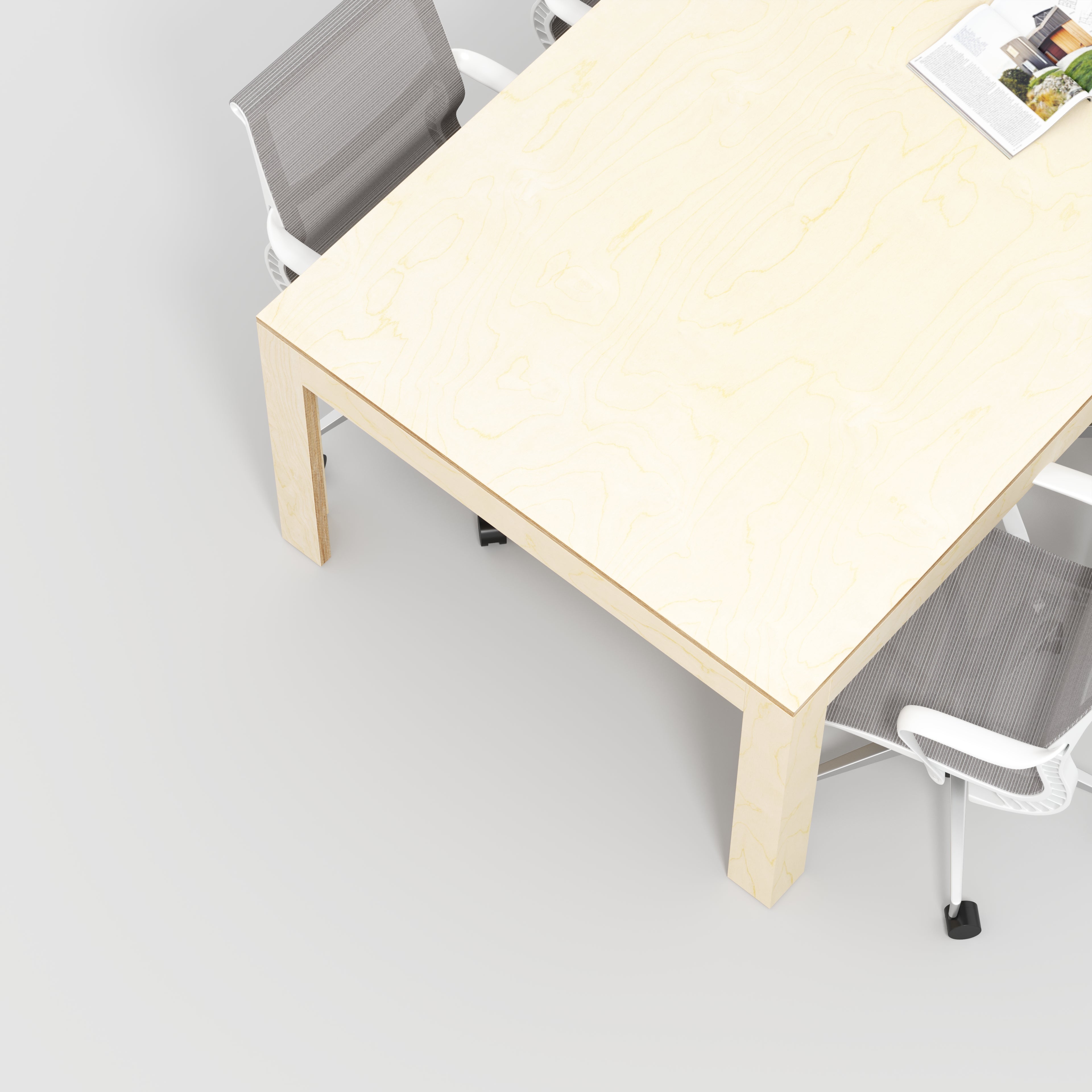 Plywood Table with Solid Frame - Plywood Birch - 2400(w) x 1200(d) x 750(h)