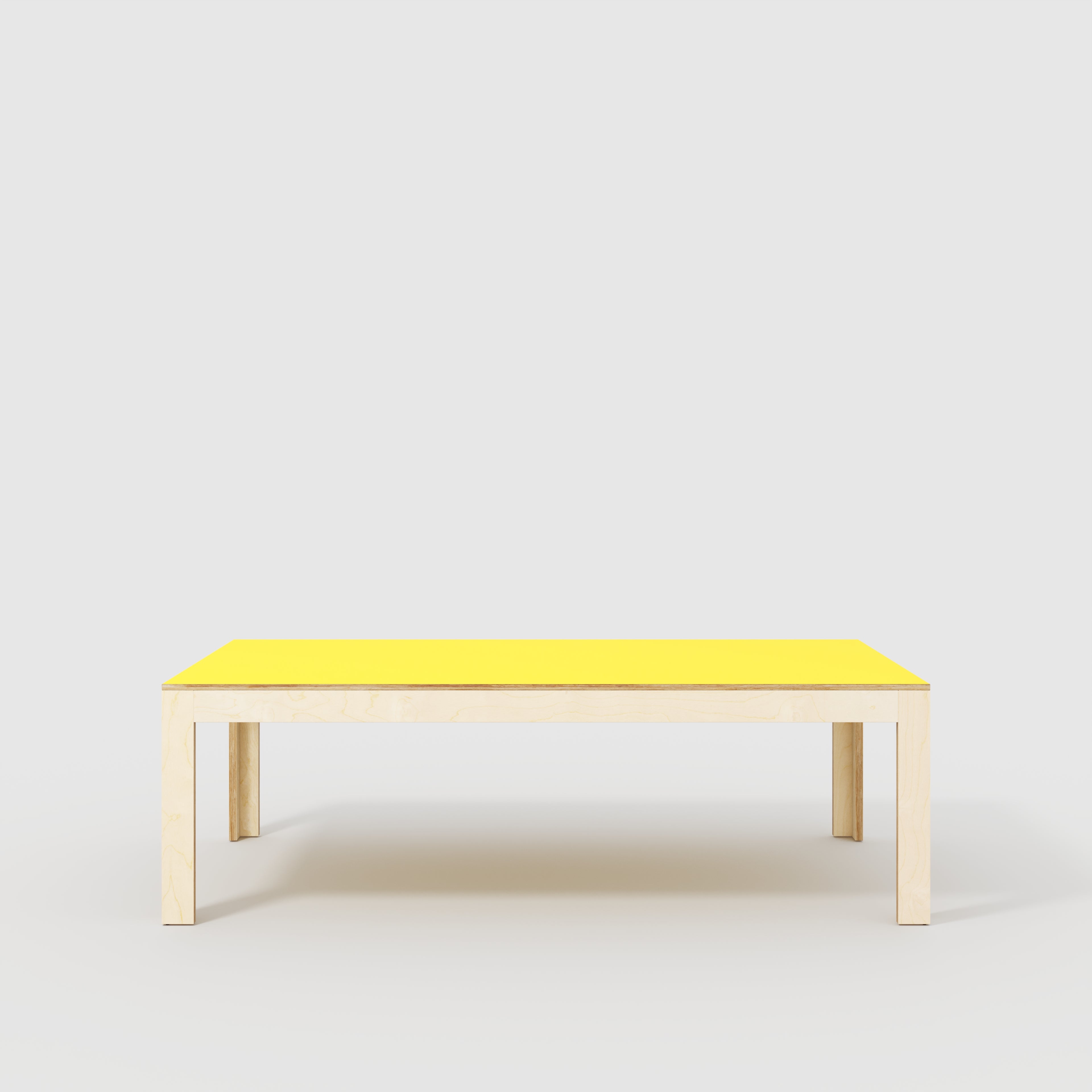 Plywood Table with Solid Frame - Formica Chrome Yellow - 2400(w) x 1200(d) x 750(h)