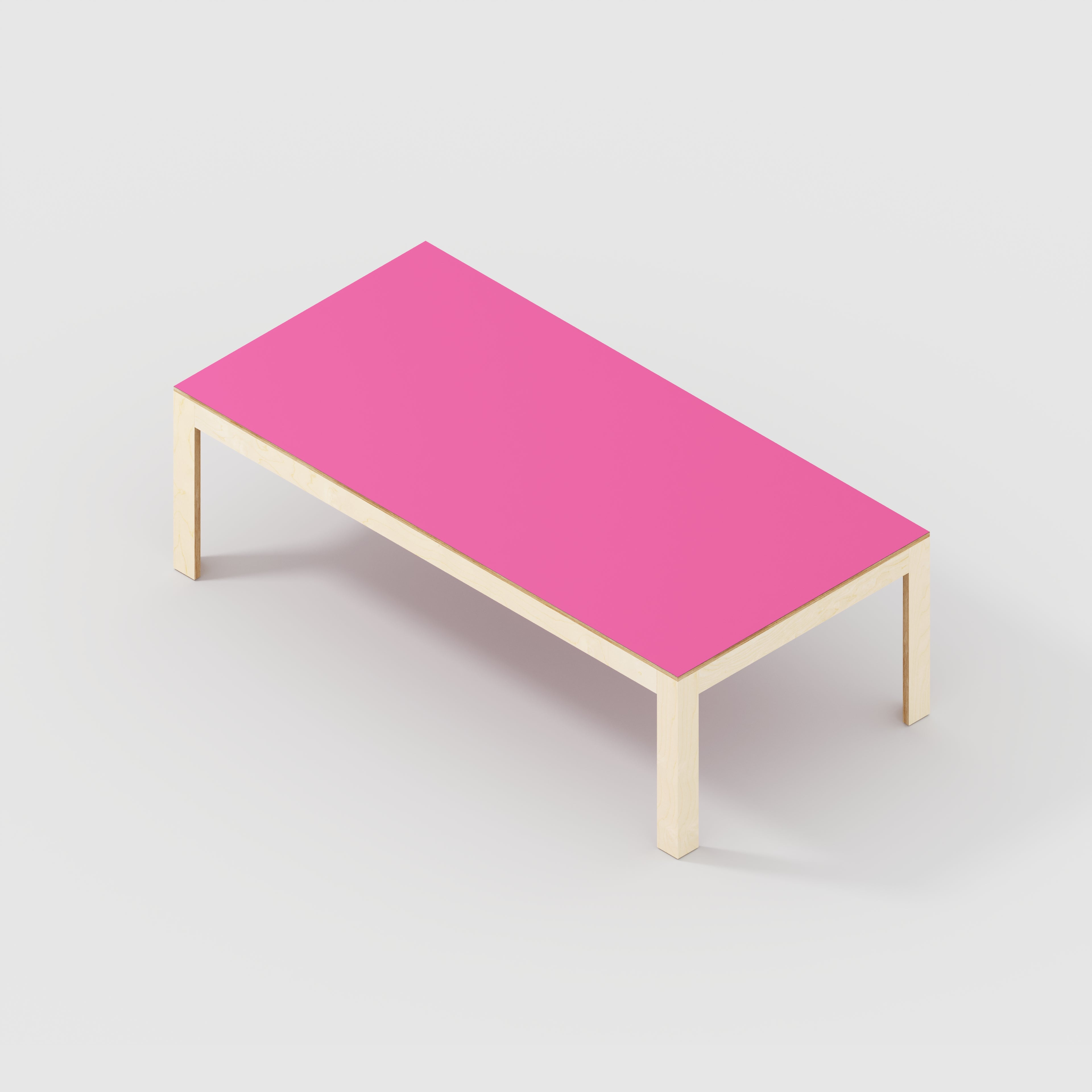 Plywood Table with Solid Frame - Formica Juicy Pink - 2400(w) x 1200(d) x 750(h)