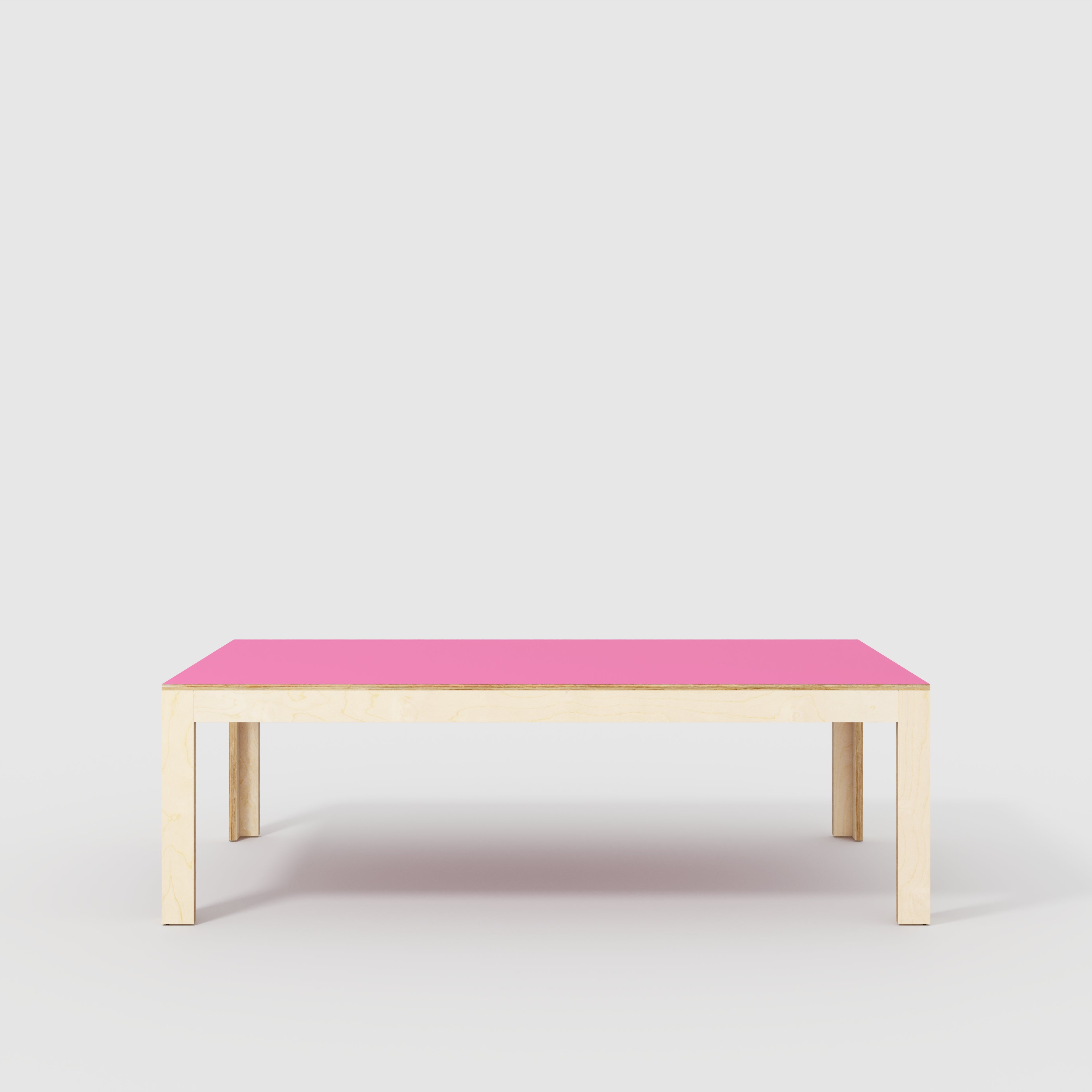 Plywood Table with Solid Frame - Formica Juicy Pink - 2400(w) x 1200(d) x 750(h)