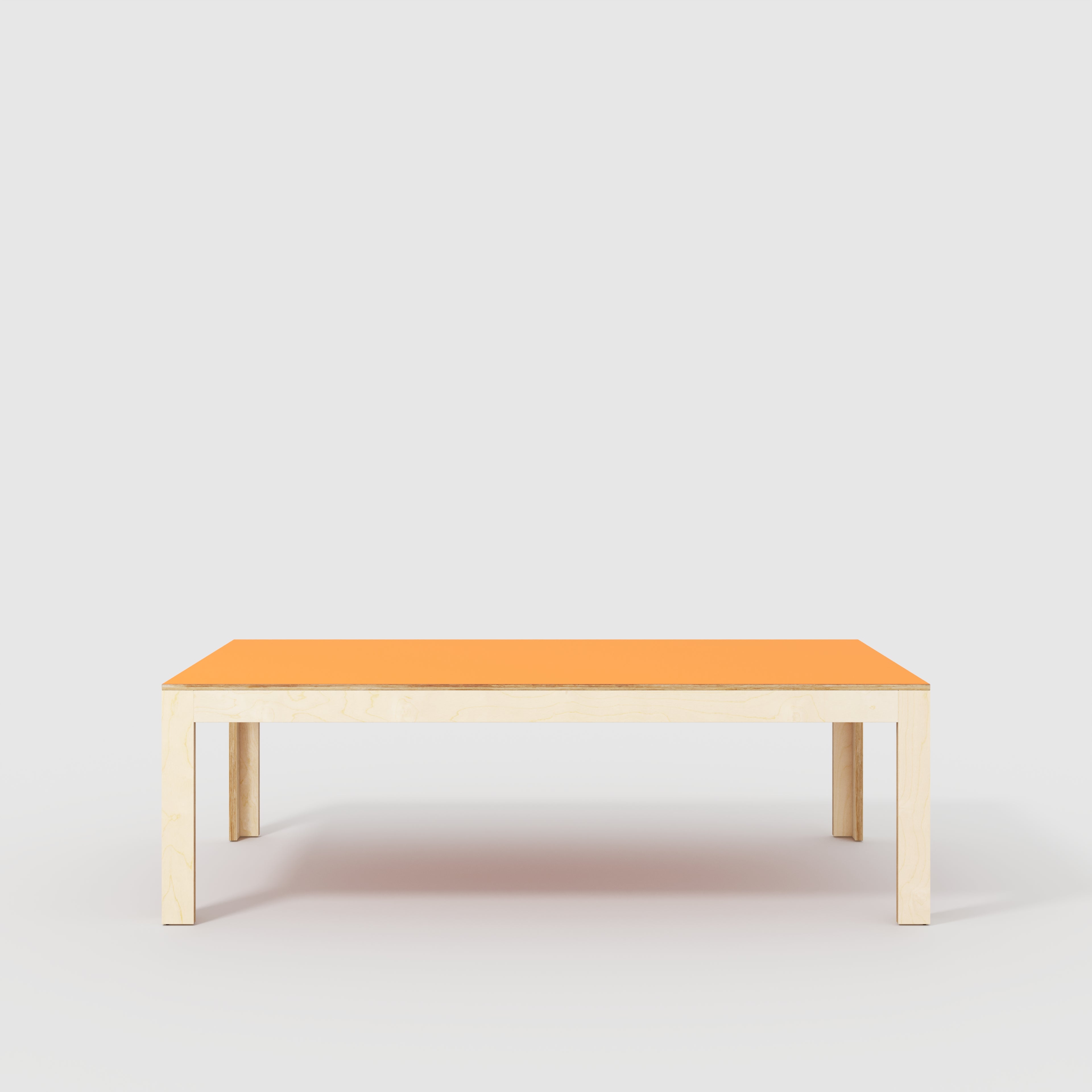 Plywood Table with Solid Frame - Formica Levante Orange - 2400(w) x 1200(d) x 750(h)