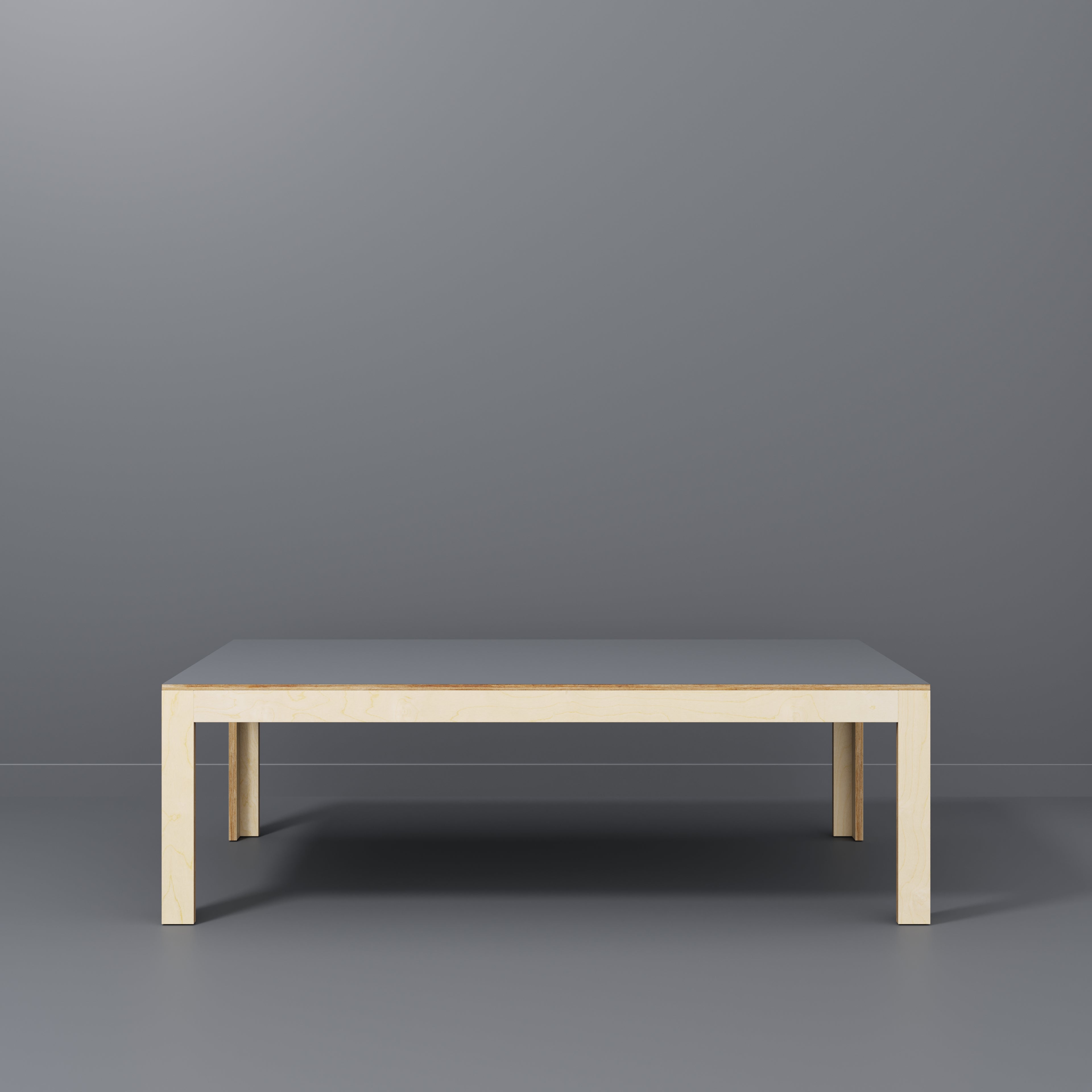 Plywood Table with Solid Frame - Formica Tornado Grey - 2400(w) x 1200(d) x 750(h)