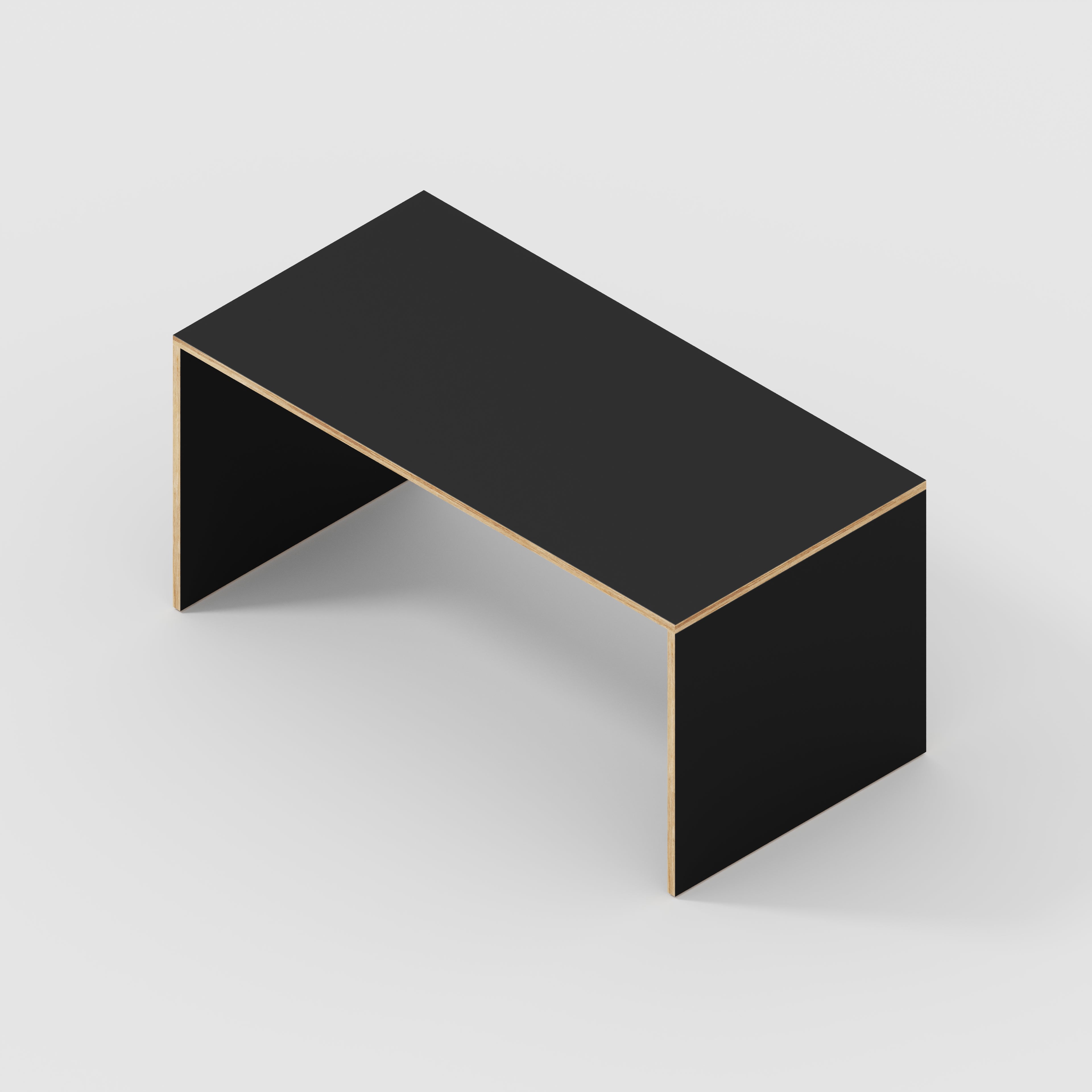 Plywood Table with Solid Sides - Formica Diamond Black - 1600(w) x 800(d) x 750(h)