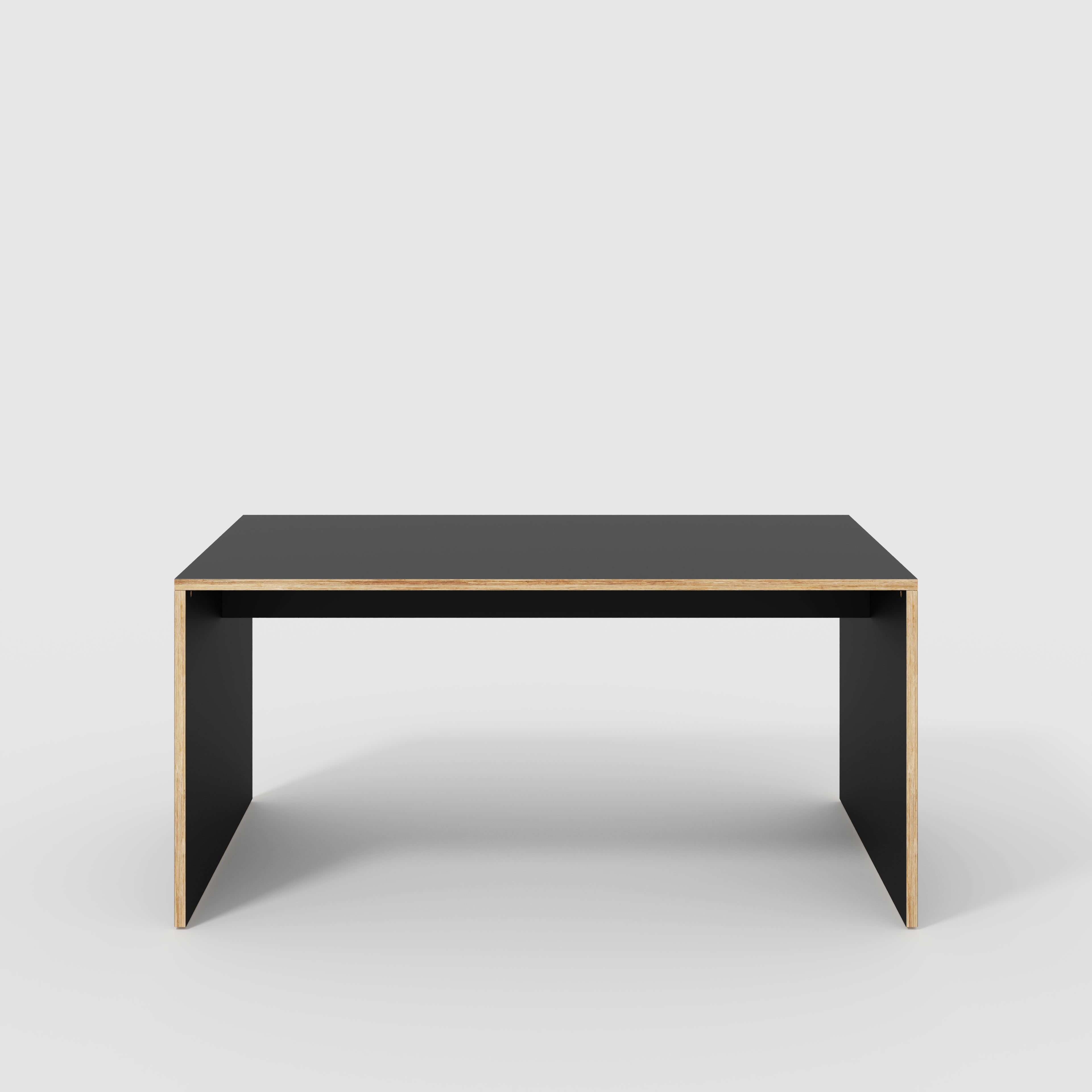 Plywood Table with Solid Sides - Formica Diamond Black - 1600(w) x 800(d) x 750(h)