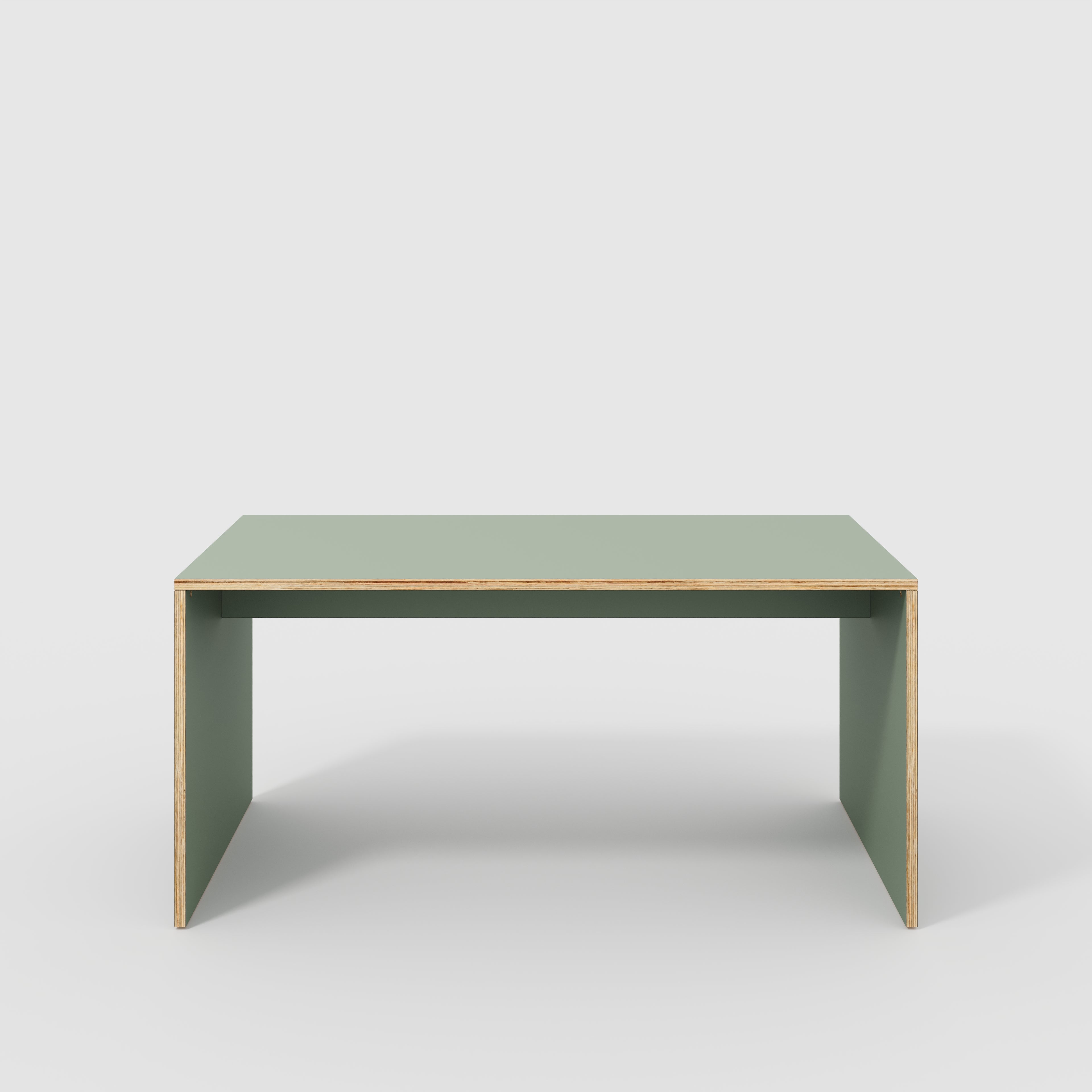 Plywood Table with Solid Sides - Formica Green Slate - 1600(w) x 800(d) x 750(h)