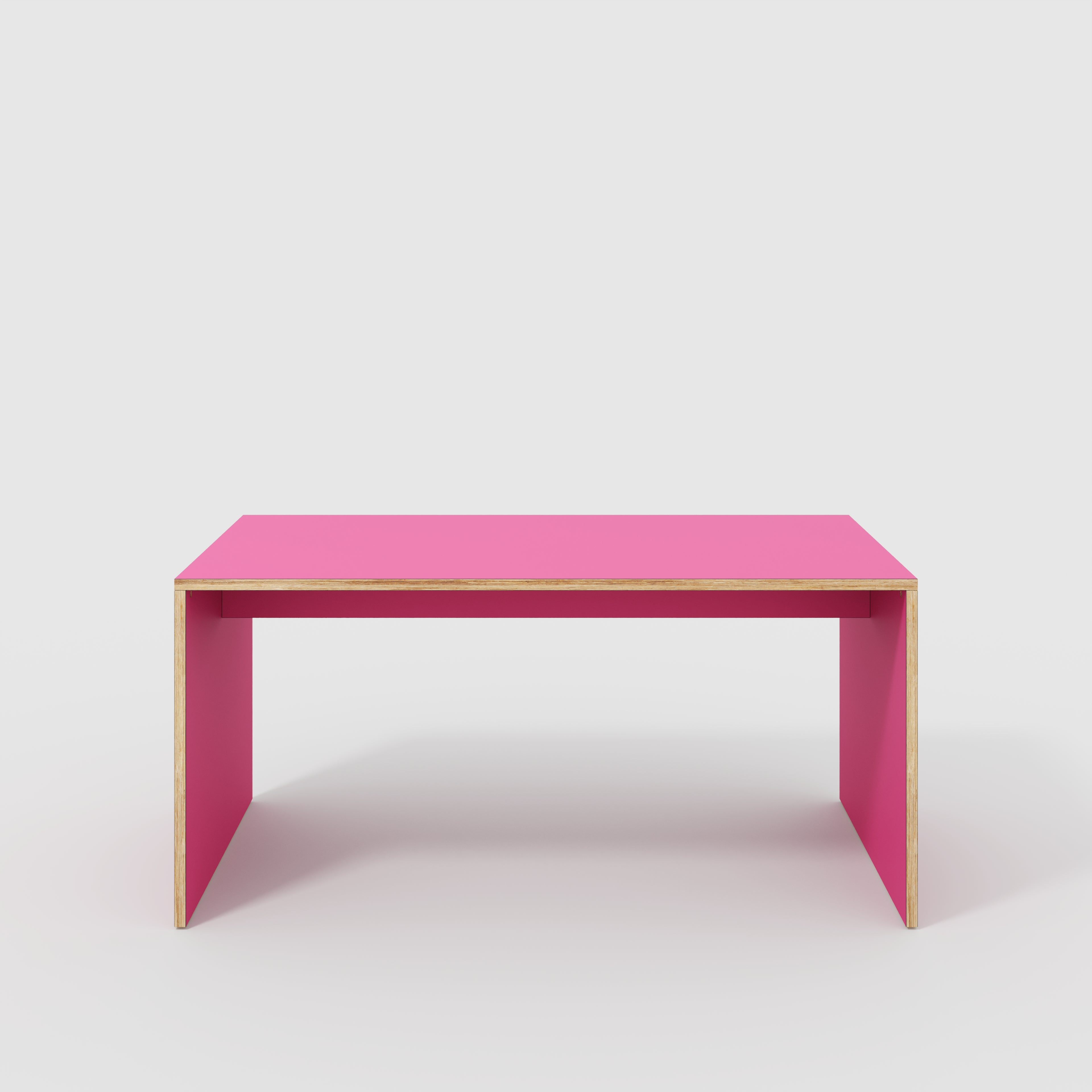 Plywood Table with Solid Sides - Formica Juicy Pink - 1600(w) x 800(d) x 750(h)