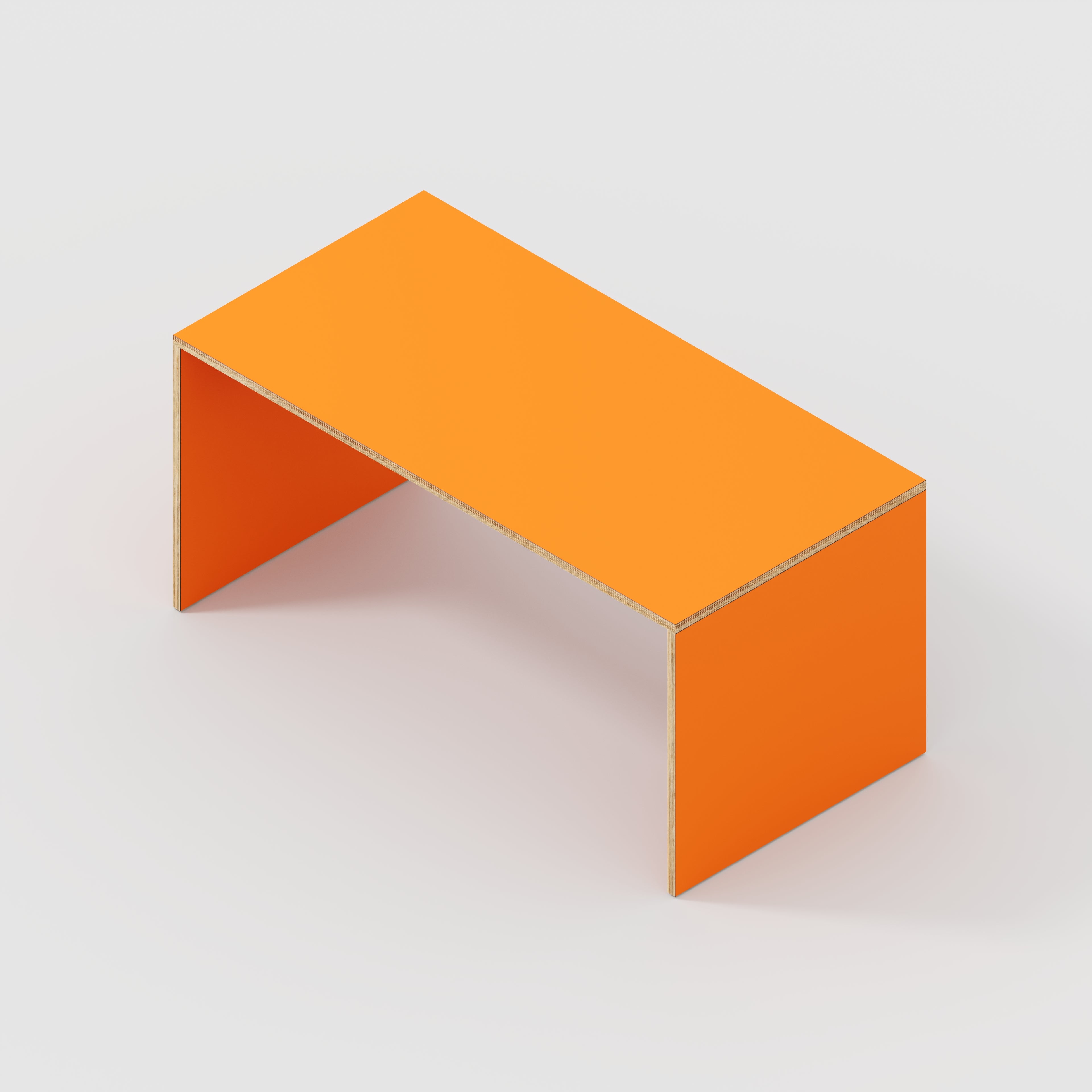 Plywood Table with Solid Sides - Formica Levante Orange - 1600(w) x 800(d) x 750(h)
