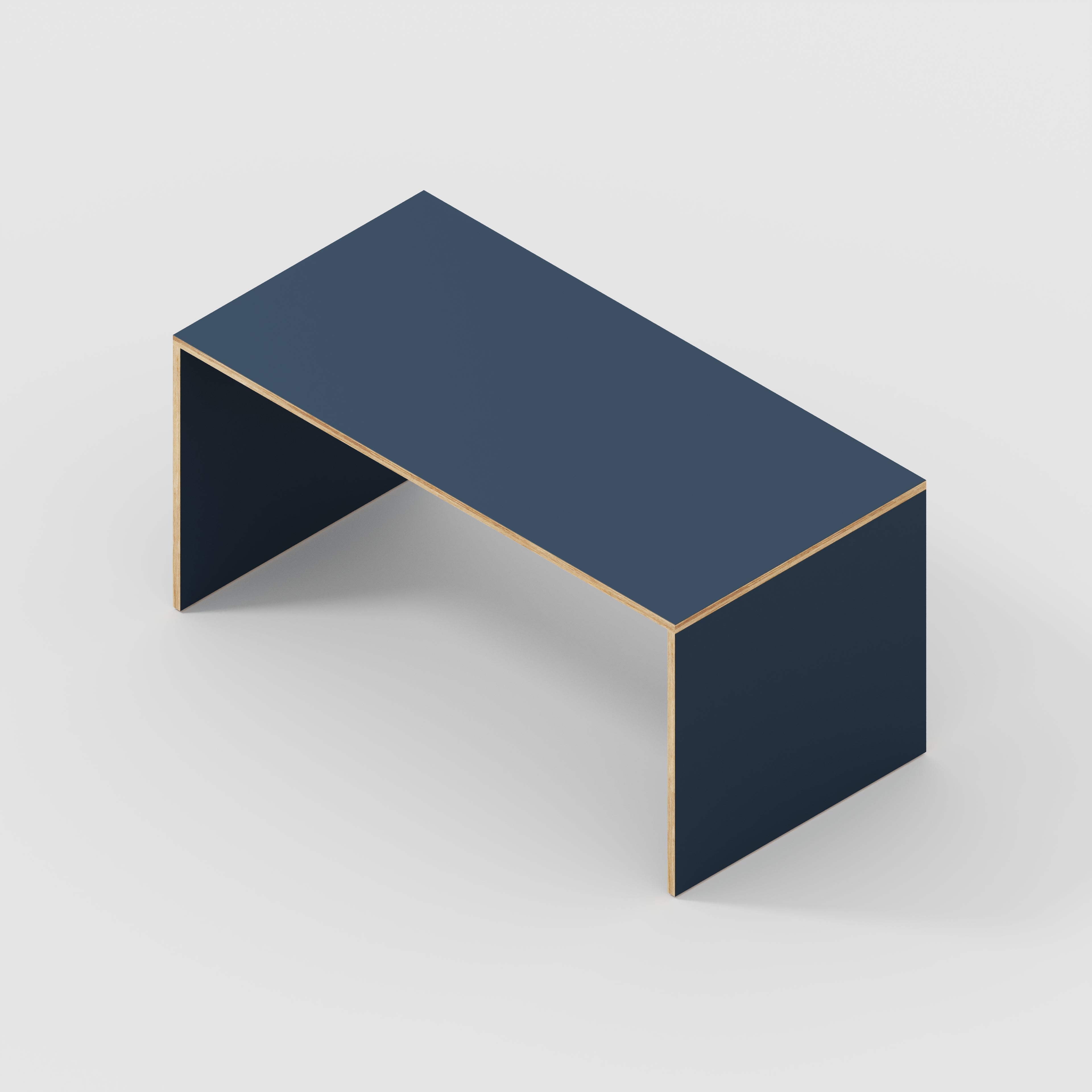 Plywood Table with Solid Sides - Formica Night Sea Blue - 1600(w) x 800(d) x 750(h)