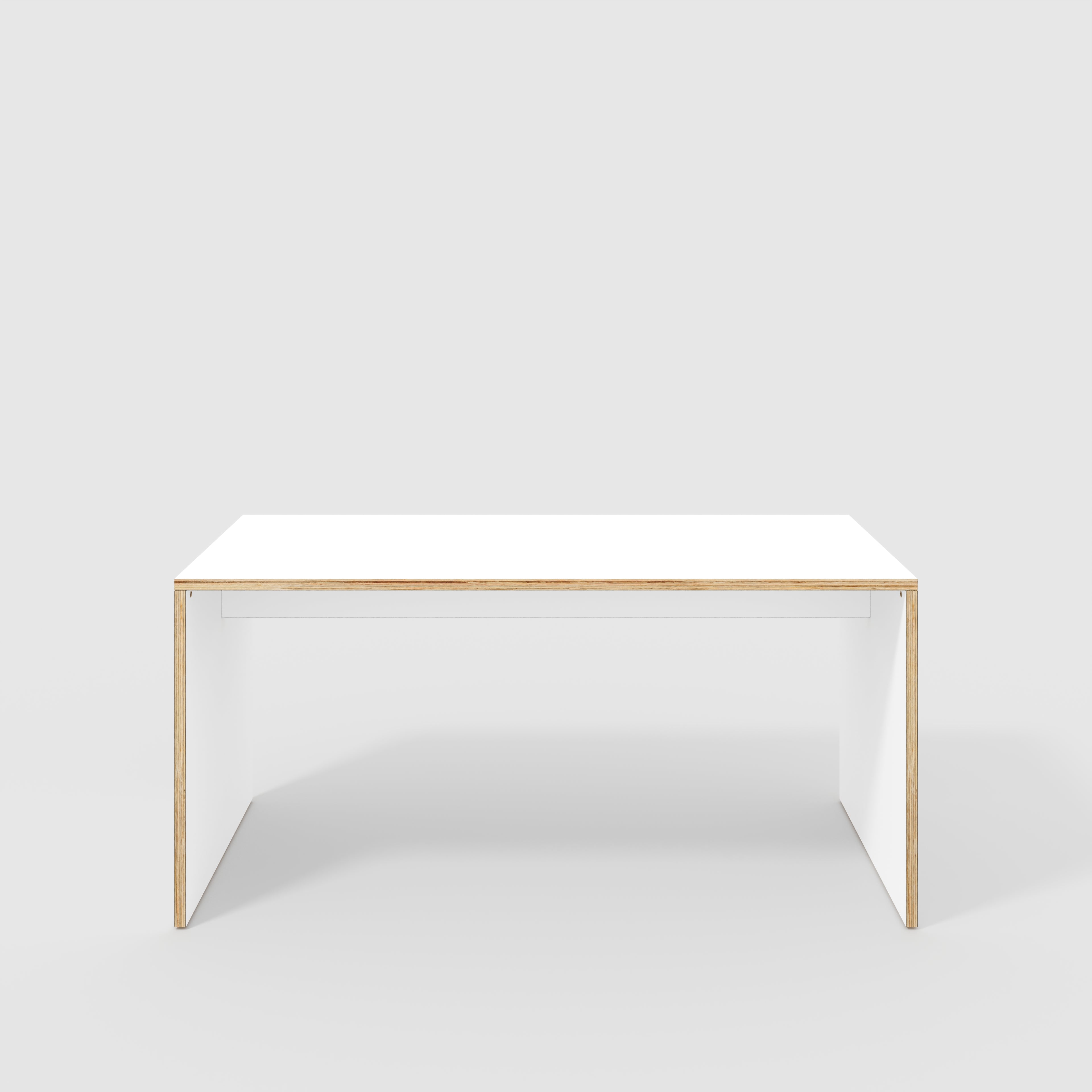 Plywood Table with Solid Sides - Formica White - 1600(w) x 800(d) x 750(h)