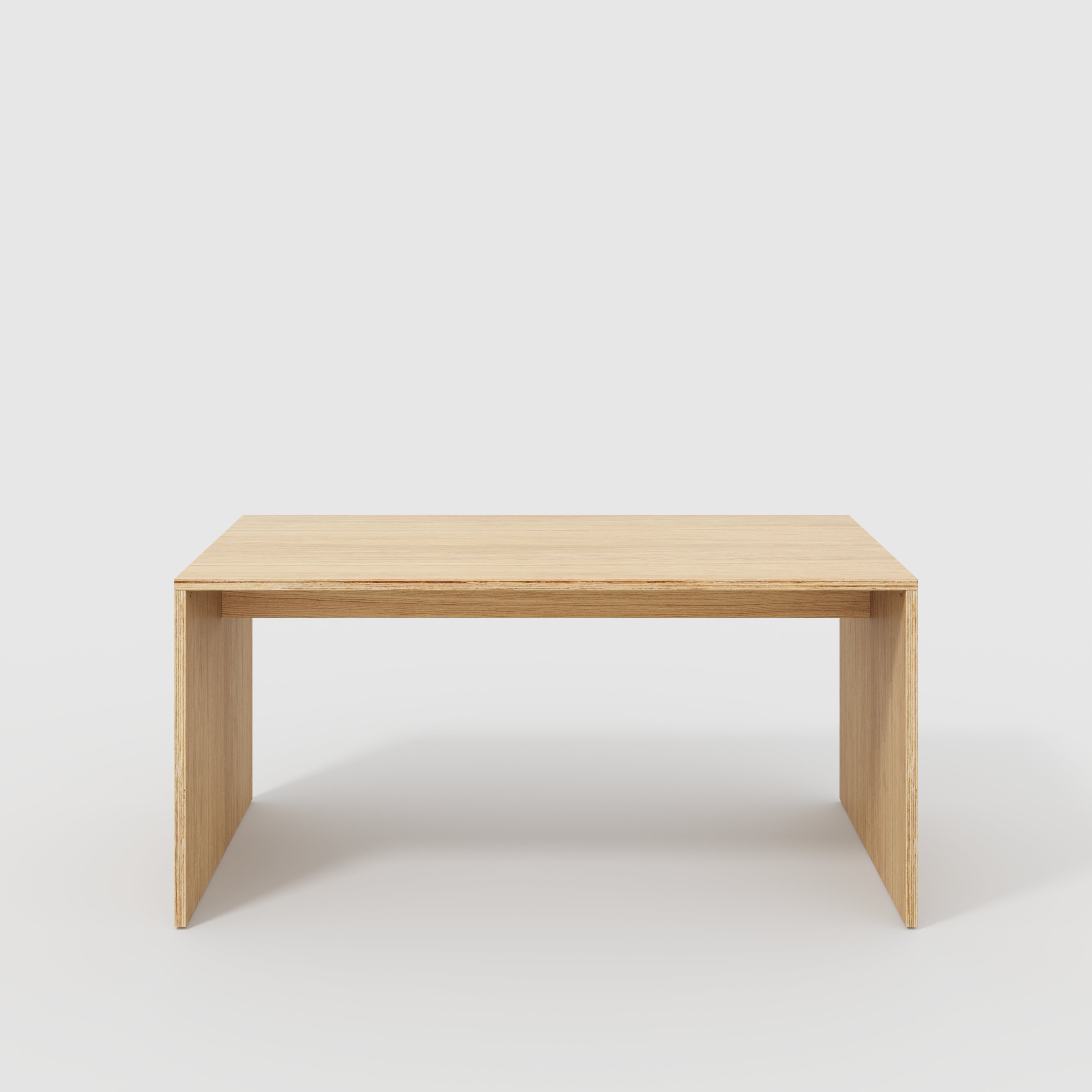 Plywood Table with Solid Sides - Plywood Oak - 1600(w) x 800(d) x 750(h)
