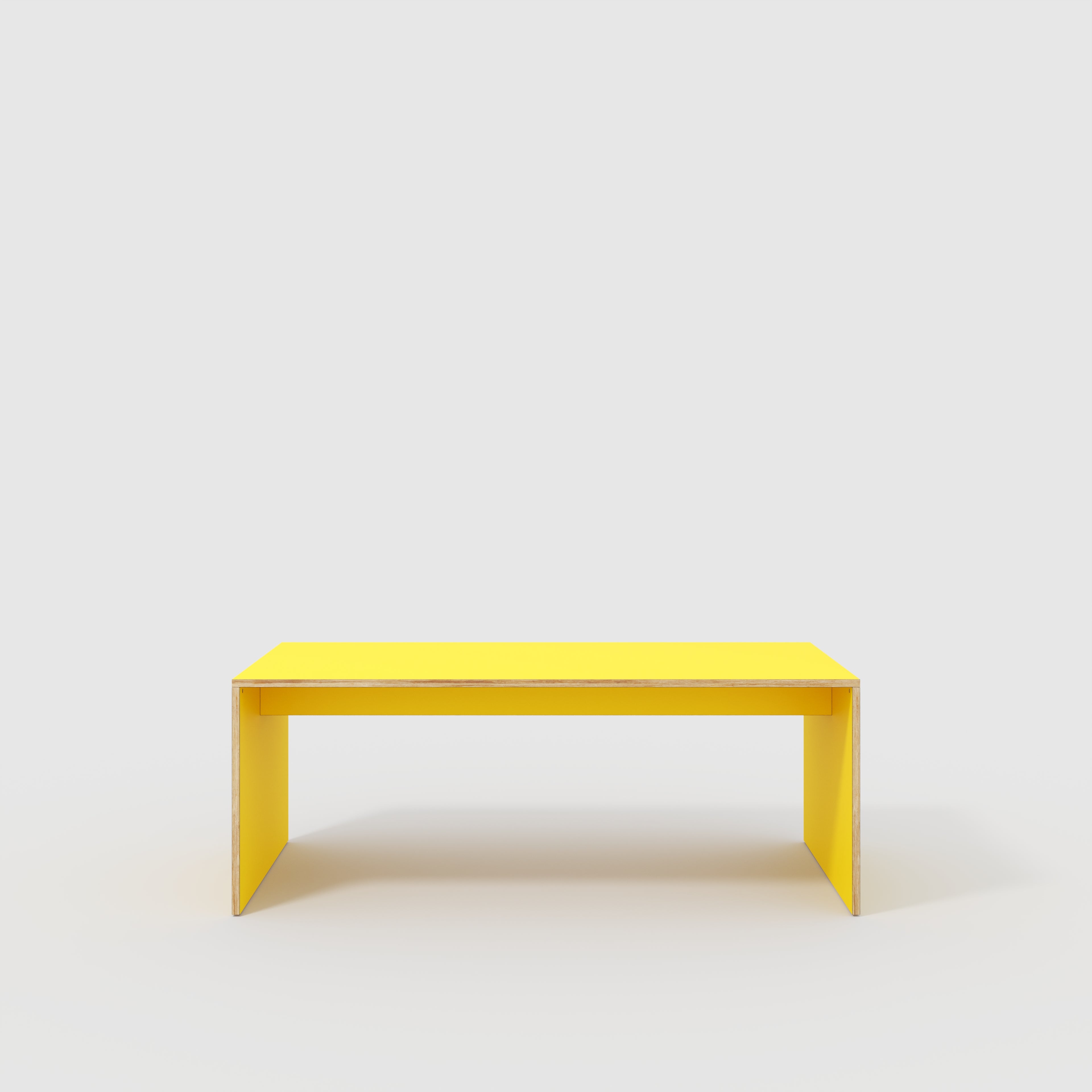 Plywood Table with Solid Sides - Formica Chrome Yellow - 2000(w) x 1000(d) x 750(h)