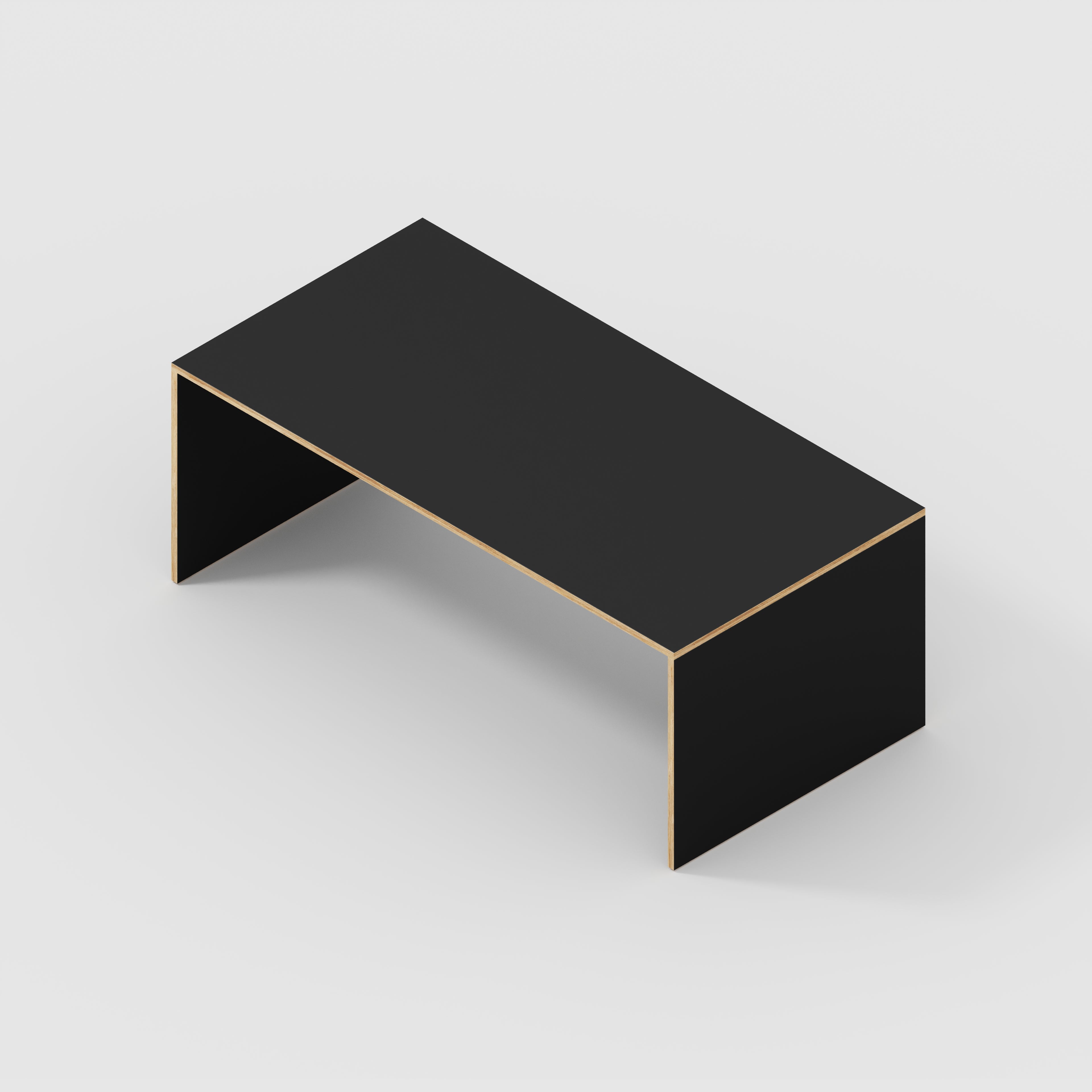 Plywood Table with Solid Sides - Formica Diamond Black - 2000(w) x 1000(d) x 750(h)