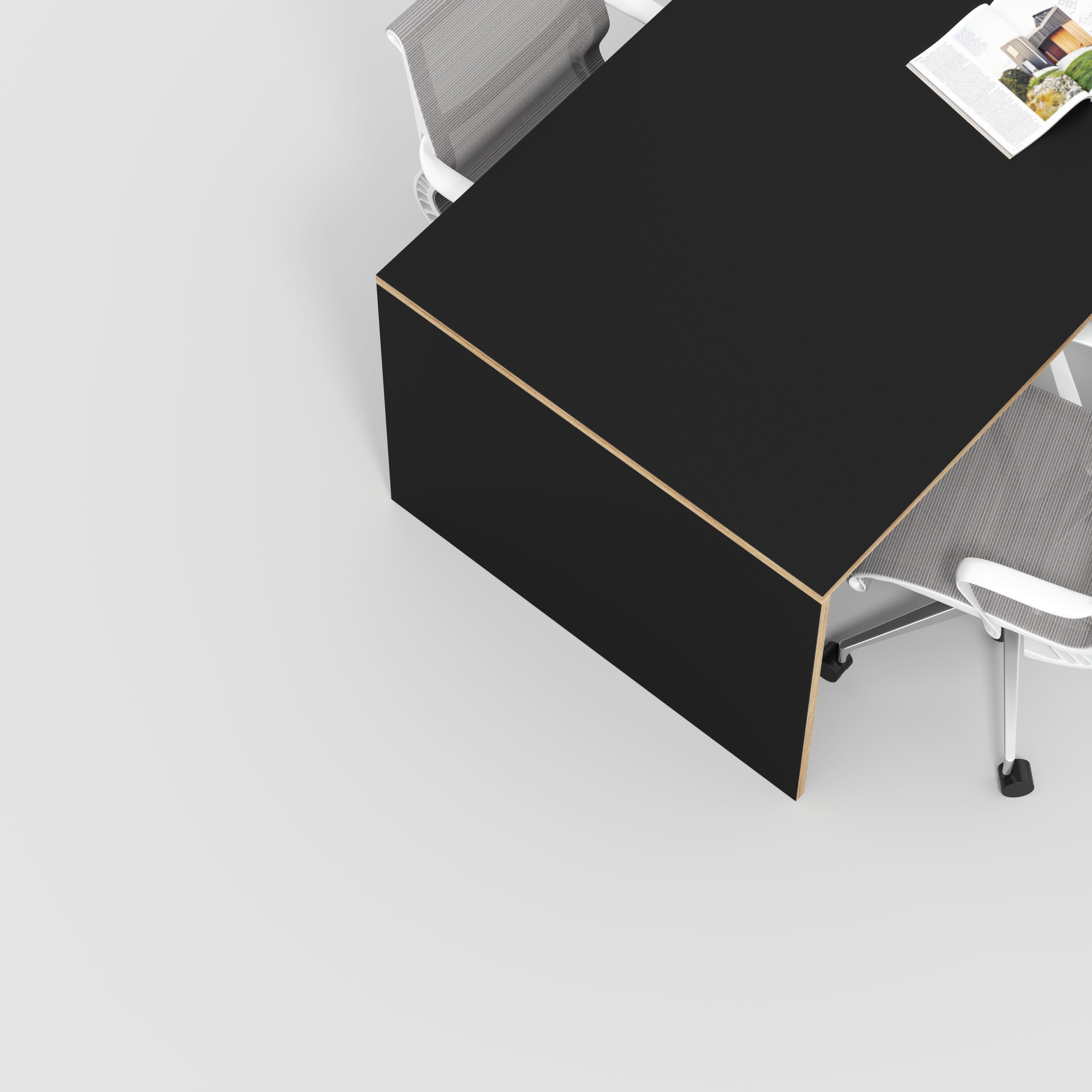 Plywood Table with Solid Sides - Formica Diamond Black - 2000(w) x 1000(d) x 750(h)