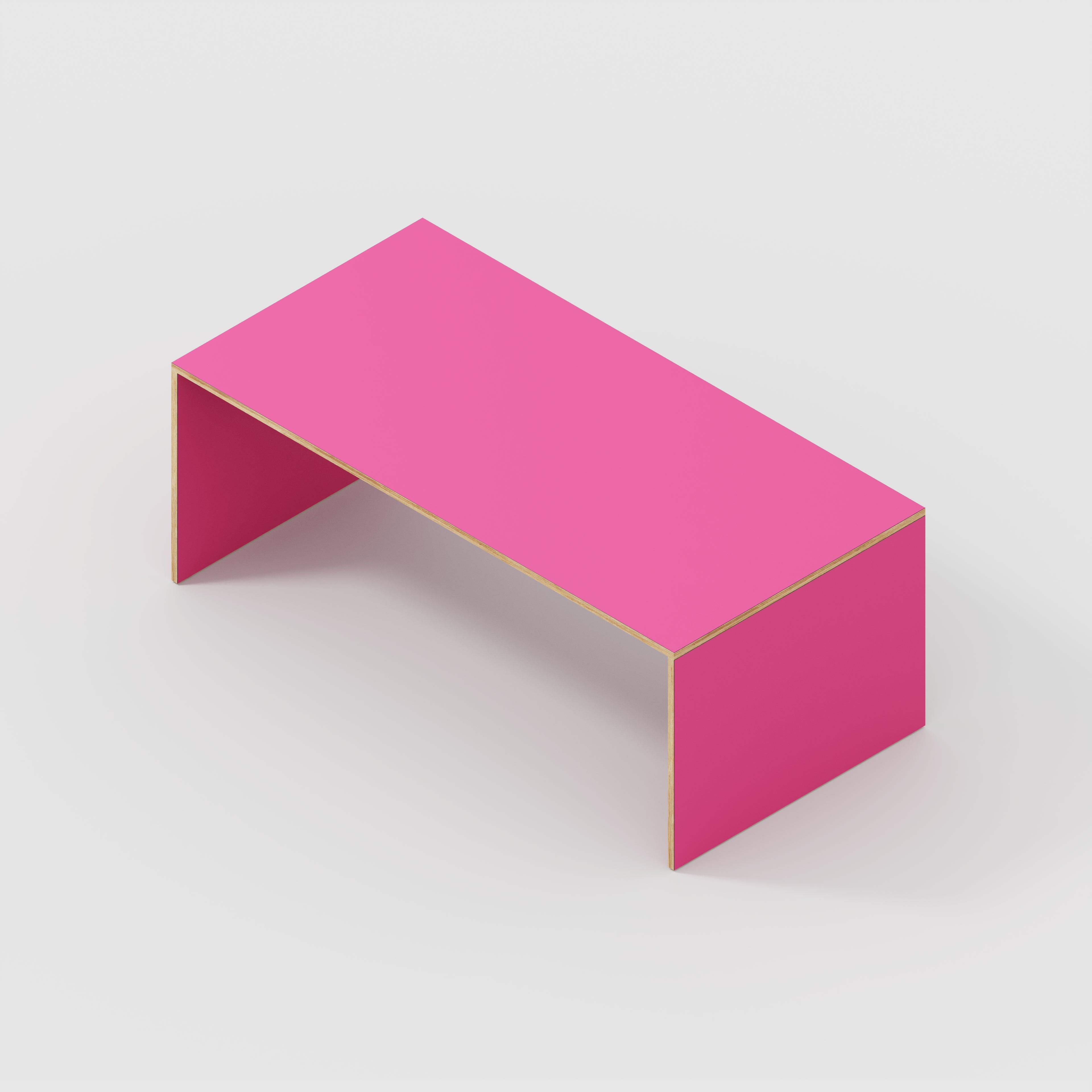 Plywood Table with Solid Sides - Formica Juicy Pink - 2000(w) x 1000(d) x 750(h)