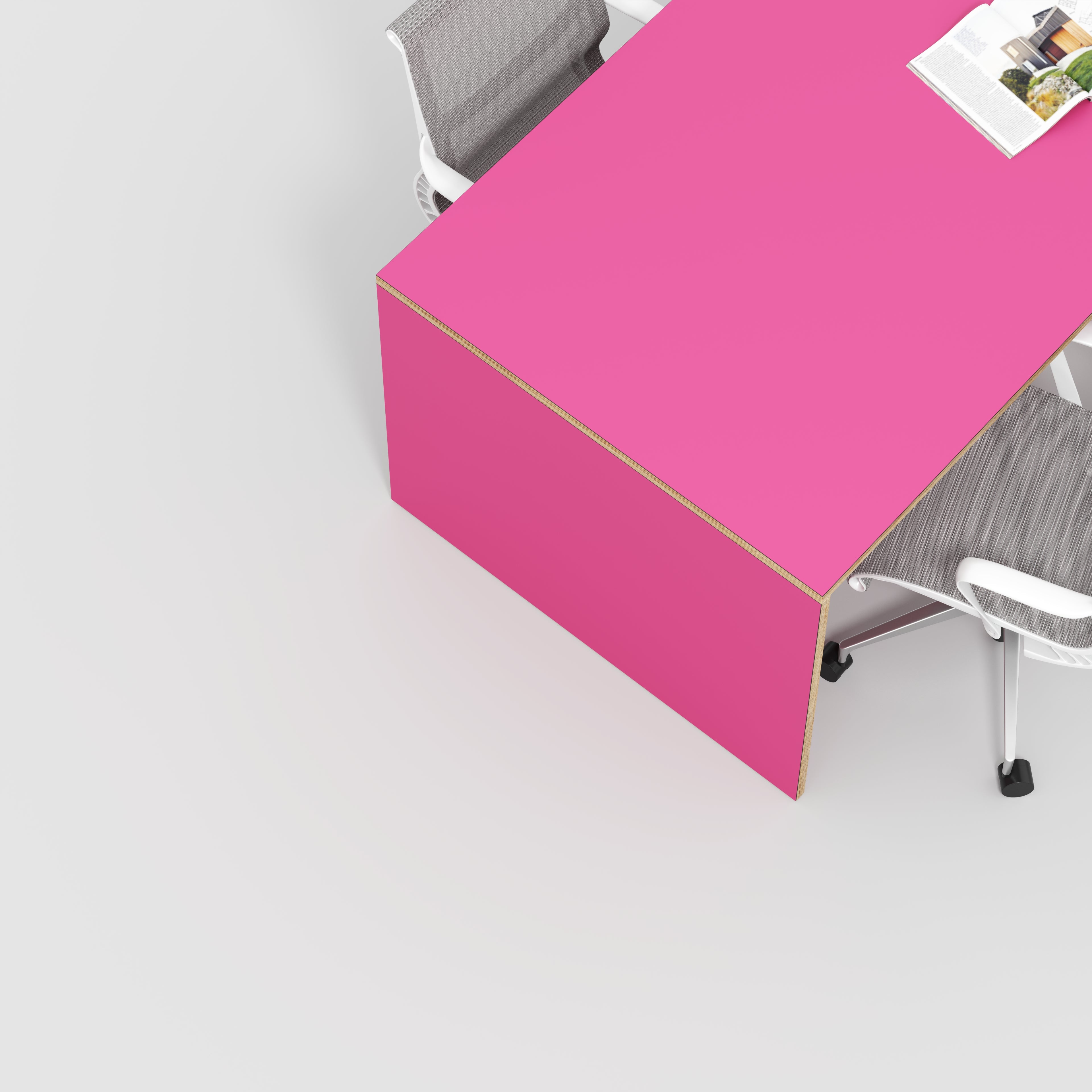 Plywood Table with Solid Sides - Formica Juicy Pink - 2000(w) x 1000(d) x 750(h)